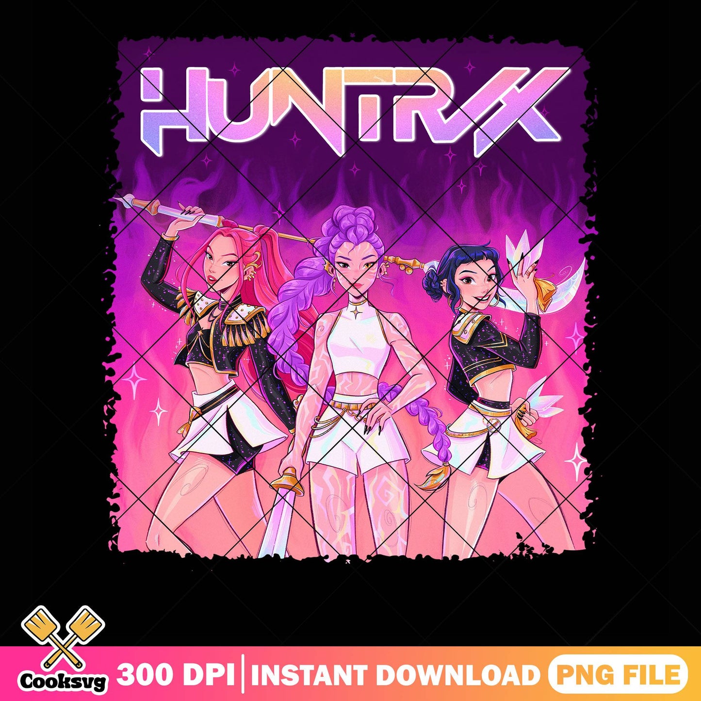 Huntrix demon hunt png, kpop hunters png, huntrix member png