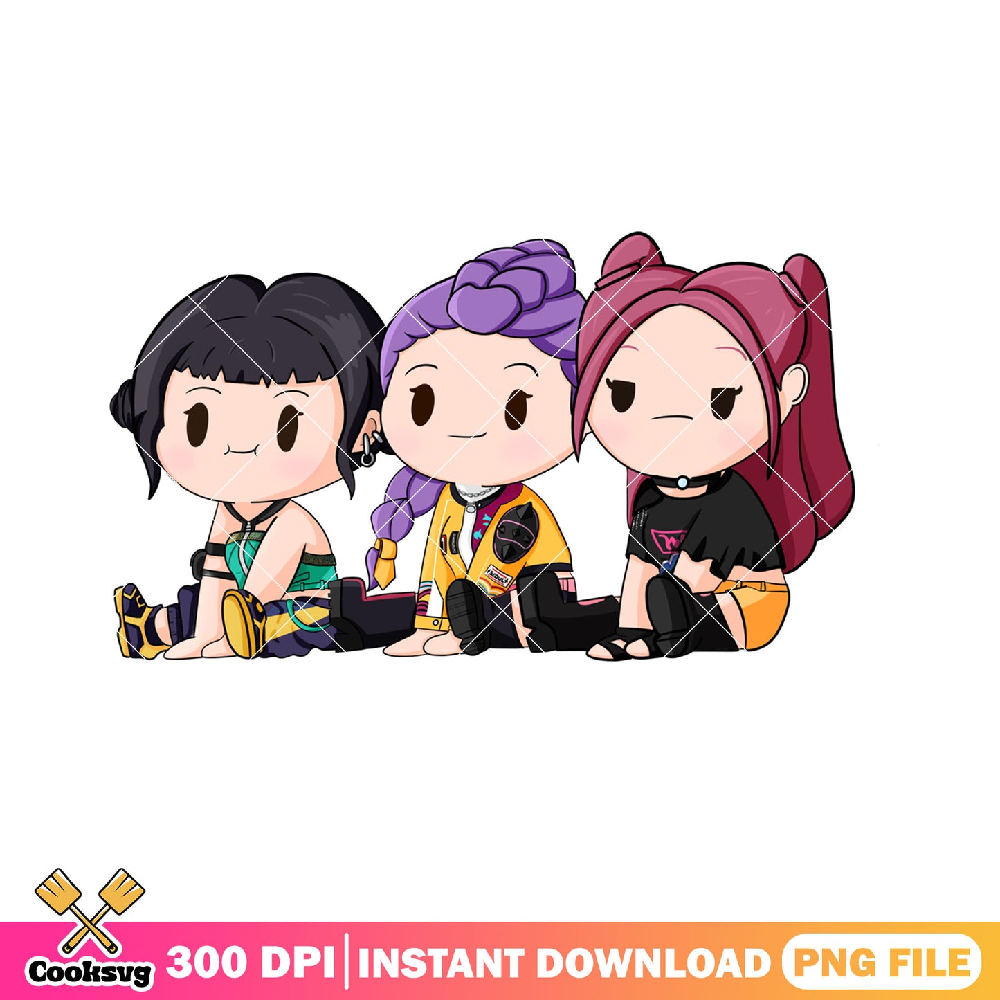 Huntrix funny emotions png, huntrix band png, huntrix kpop png