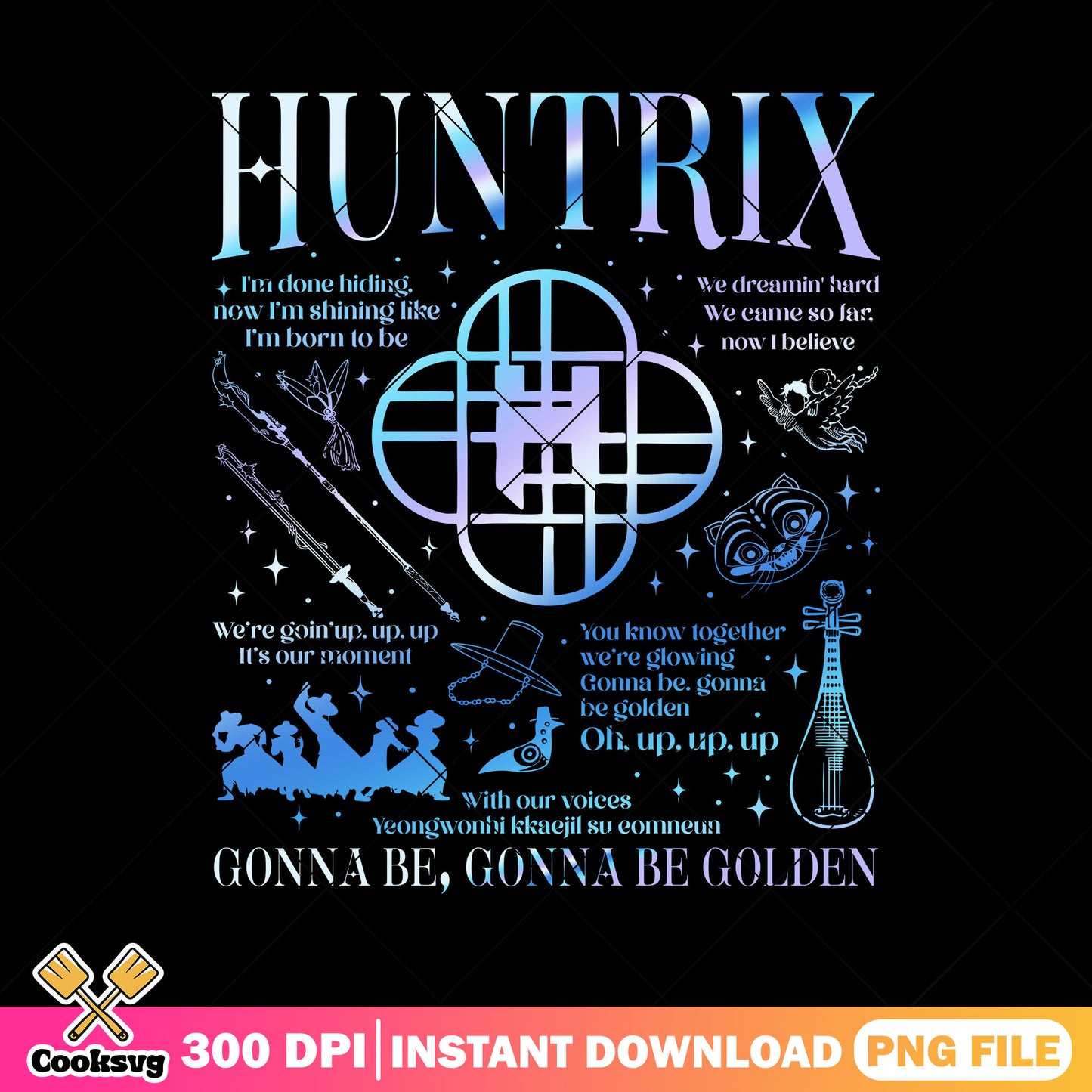 Huntrix gonna golden png, huntrix golden png, kpop hunters png