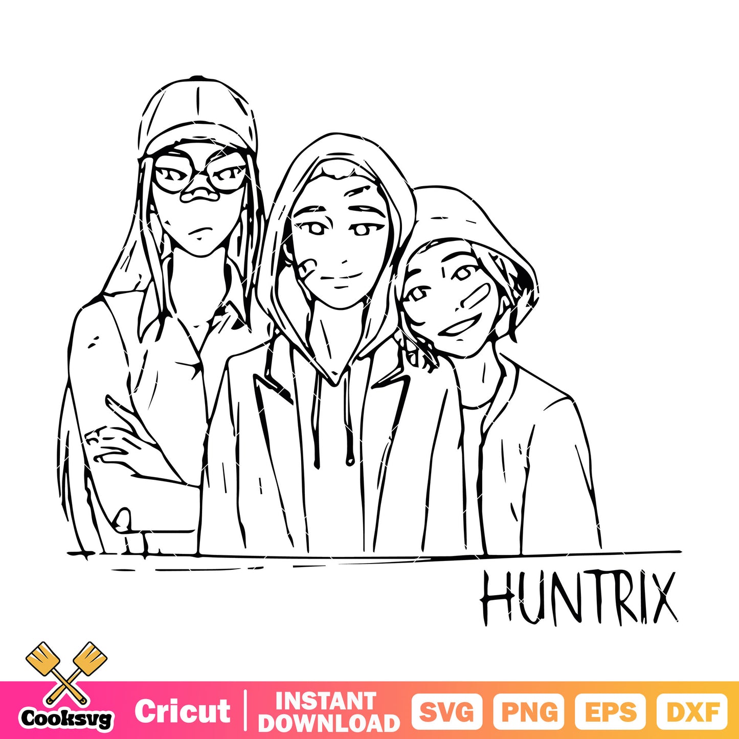 Huntrix hunters girls svg, huntrix girl svg, huntrix hunters svg