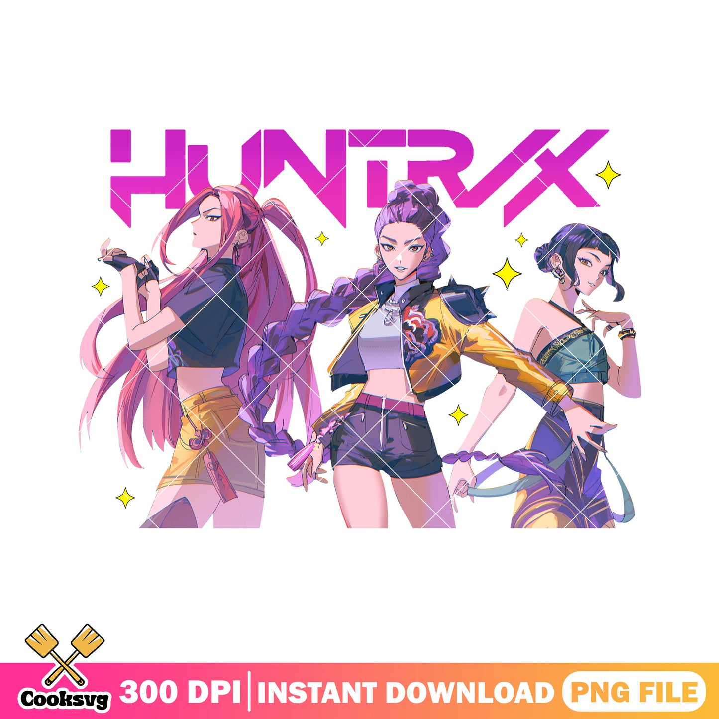 Huntrix kpop singer design png, huntrix band png, kpop huntrix png