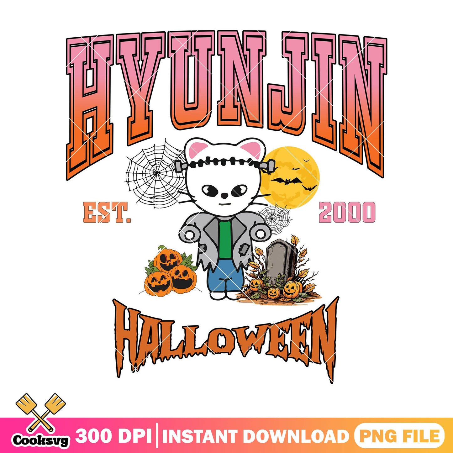 Hyunjin halloween design png, when is halloween png, ferret horror png