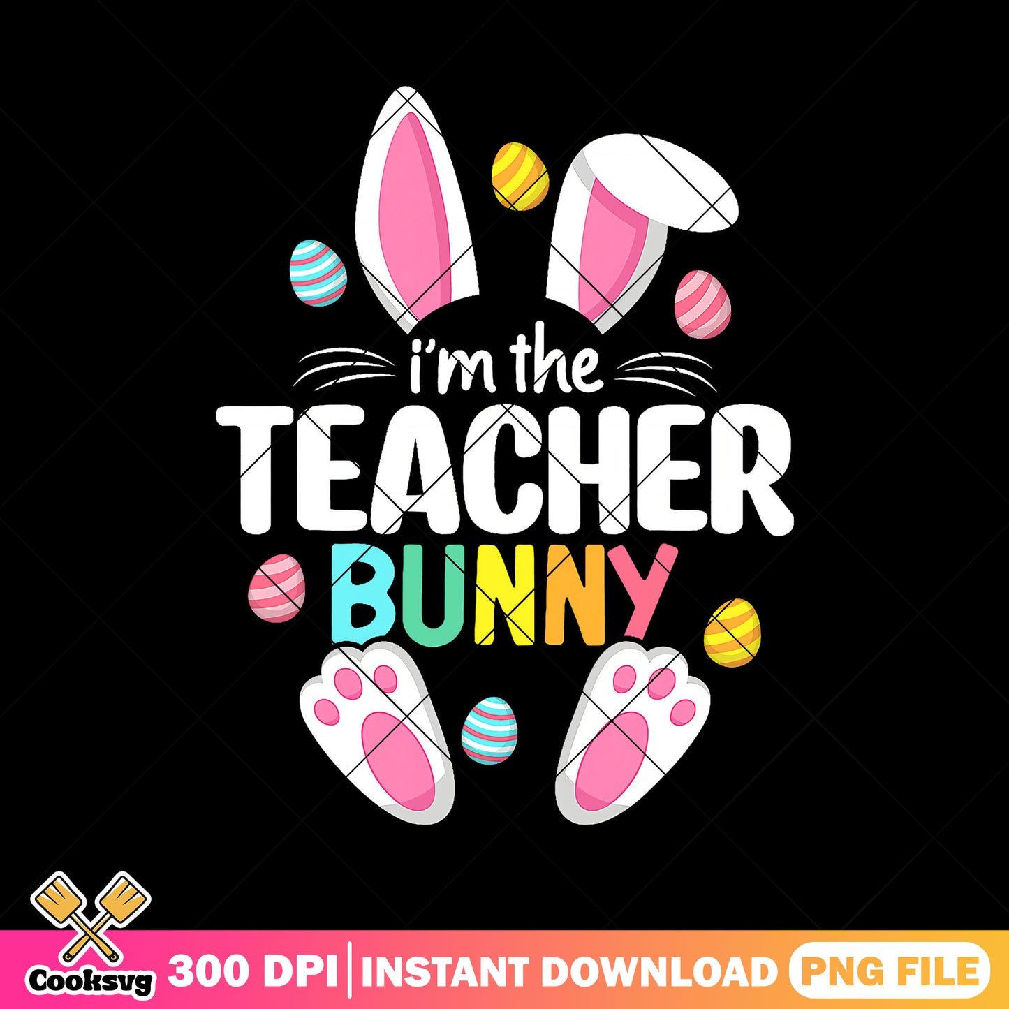 I'm the teacher bunny png, cute bunny png, going back to school png