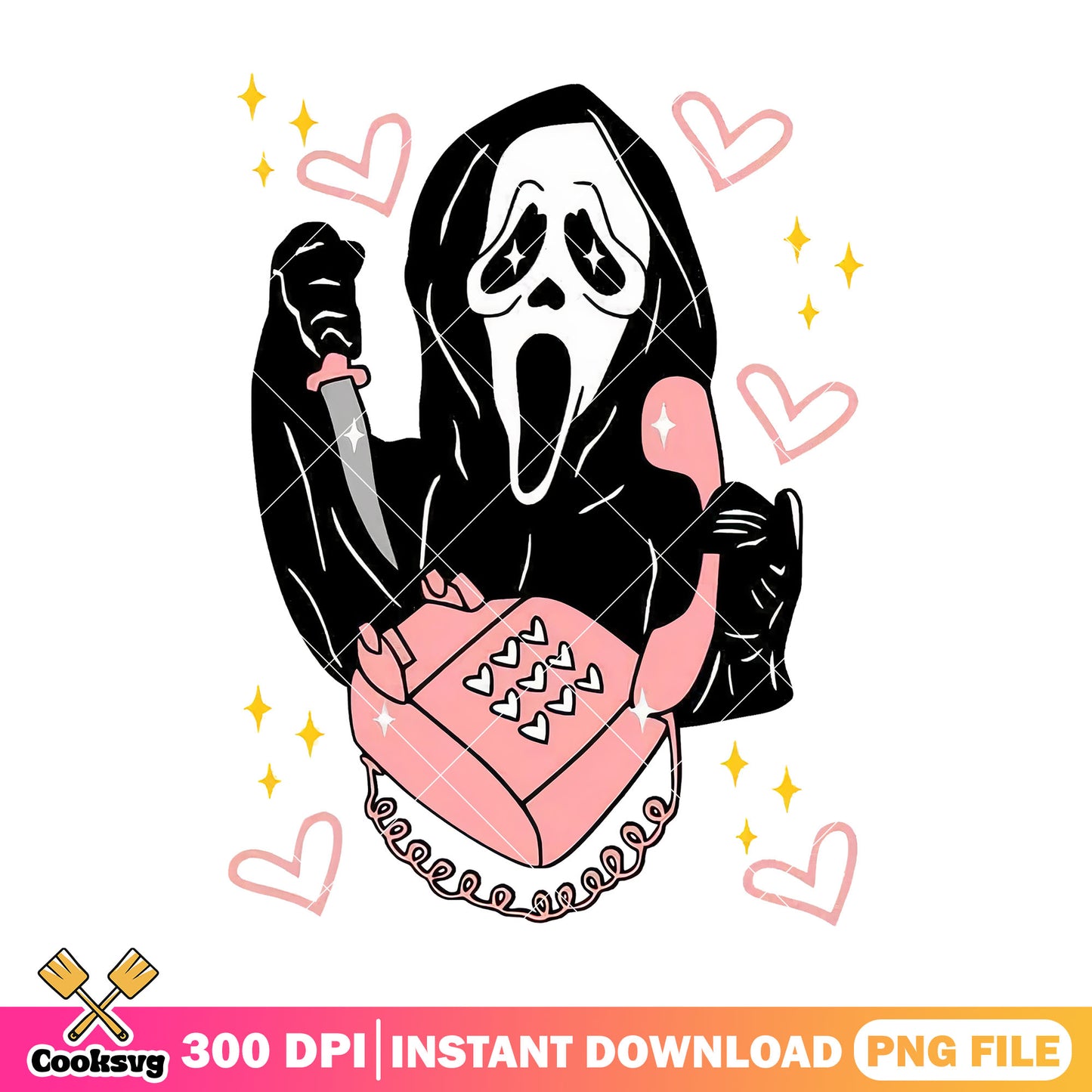 Image ghostface cute png, halloween custome png, horror movie png