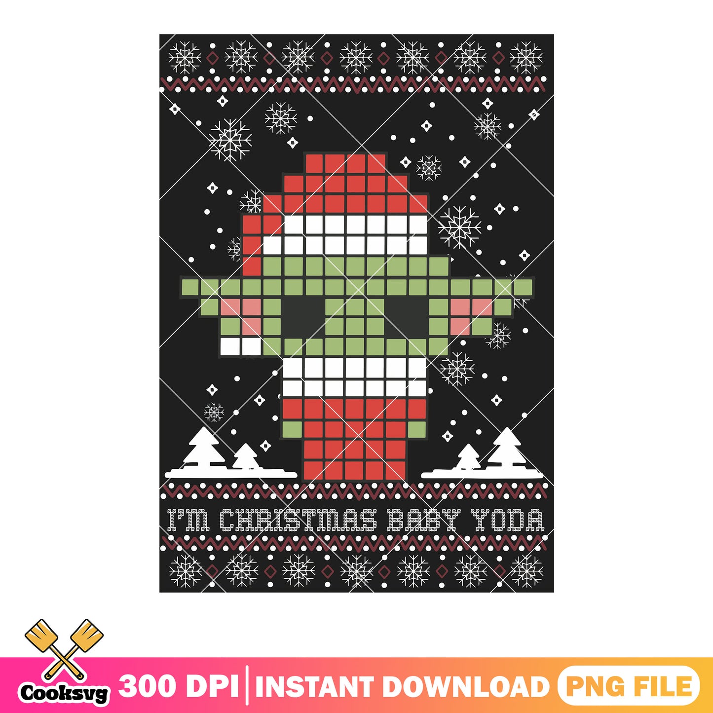 Im christmas baby yoda png, merry christmas png, star war png