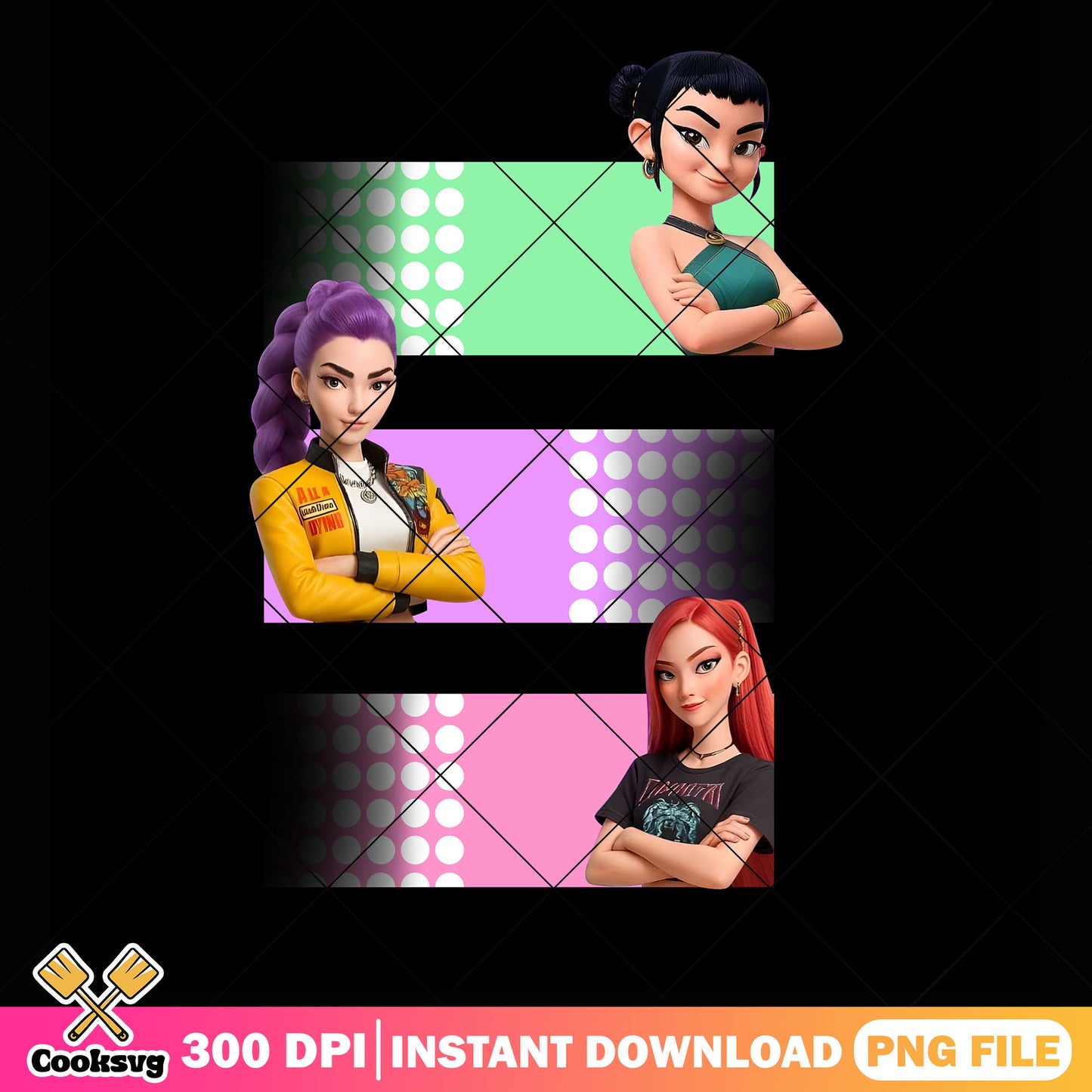 Introduce huntrix member png, huntrix mira png, Huntrix jinu png