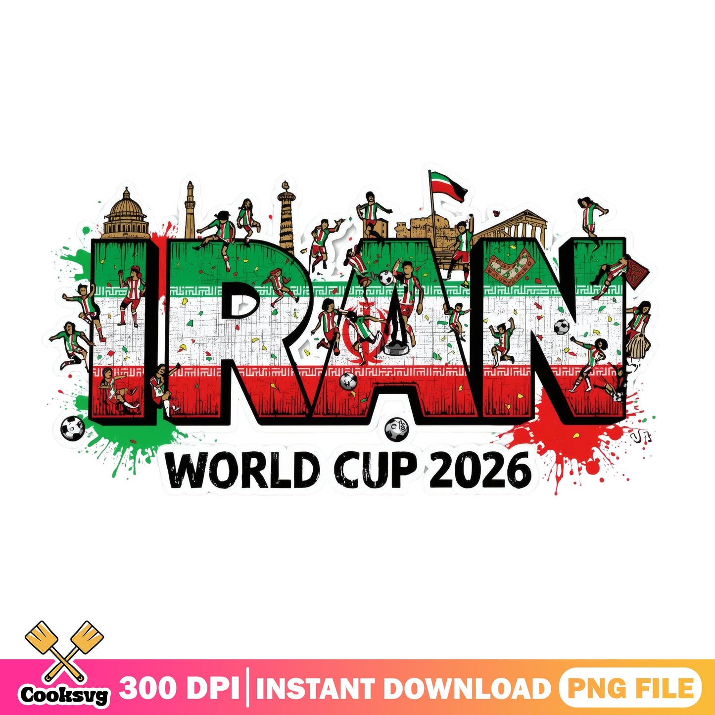 Iran World Cup 2026 PNG, Iran Soccer Team PNG, Football PNG