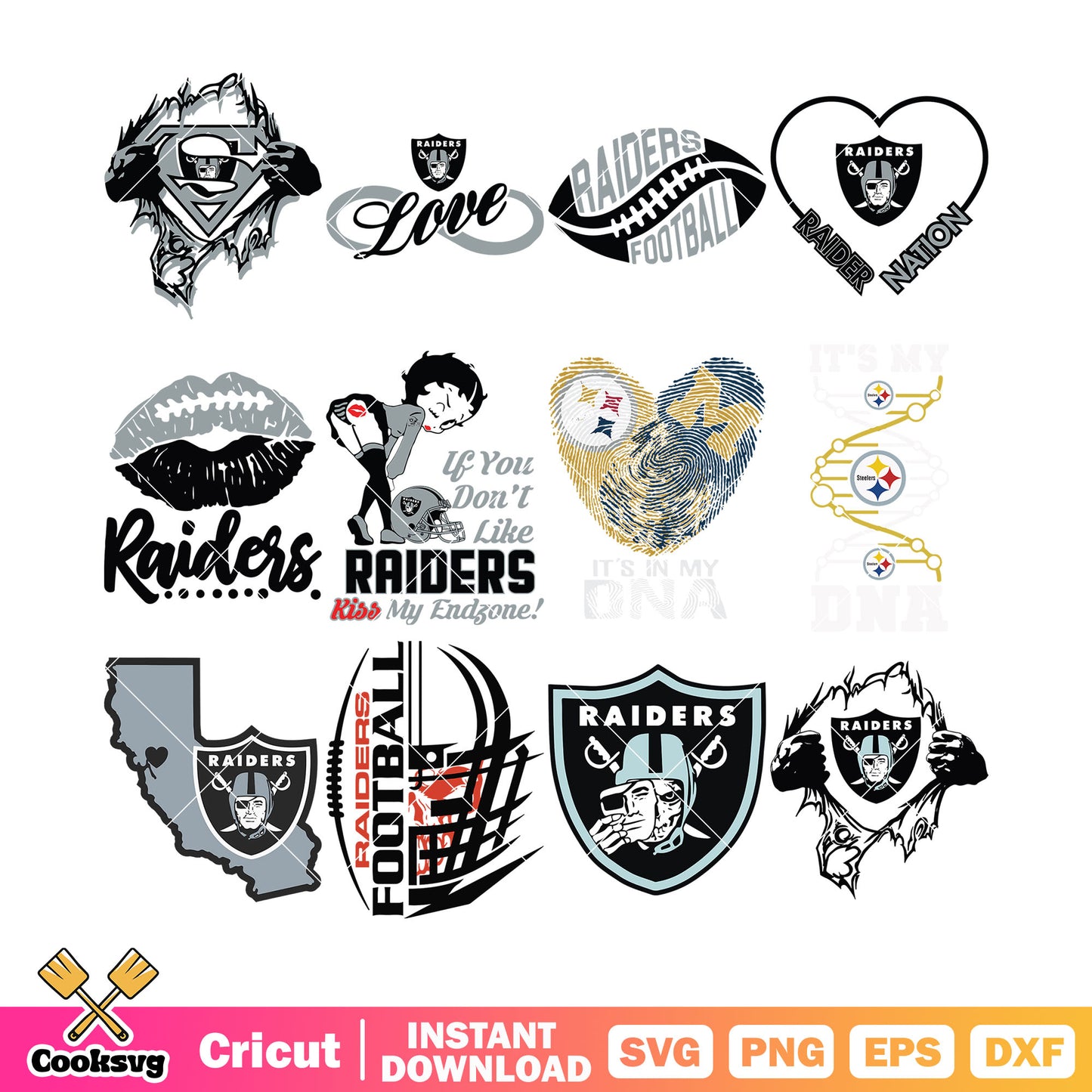 Its my dna raiders bundle svg, NFL teams svg, las vesgas raider svg