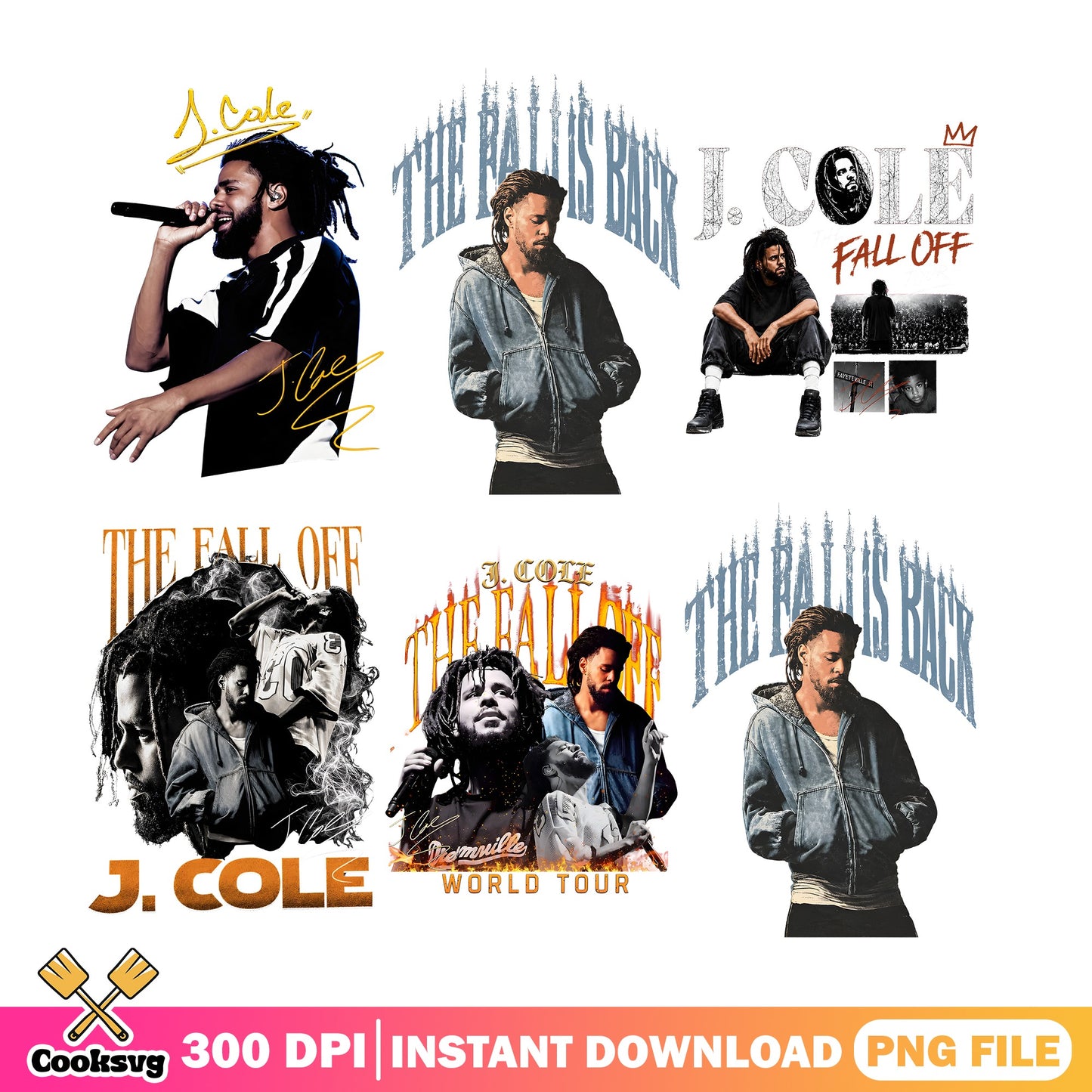 J Cole PNG Bundle, The Fall Off Rapper PNG, Hip Hop PNG
