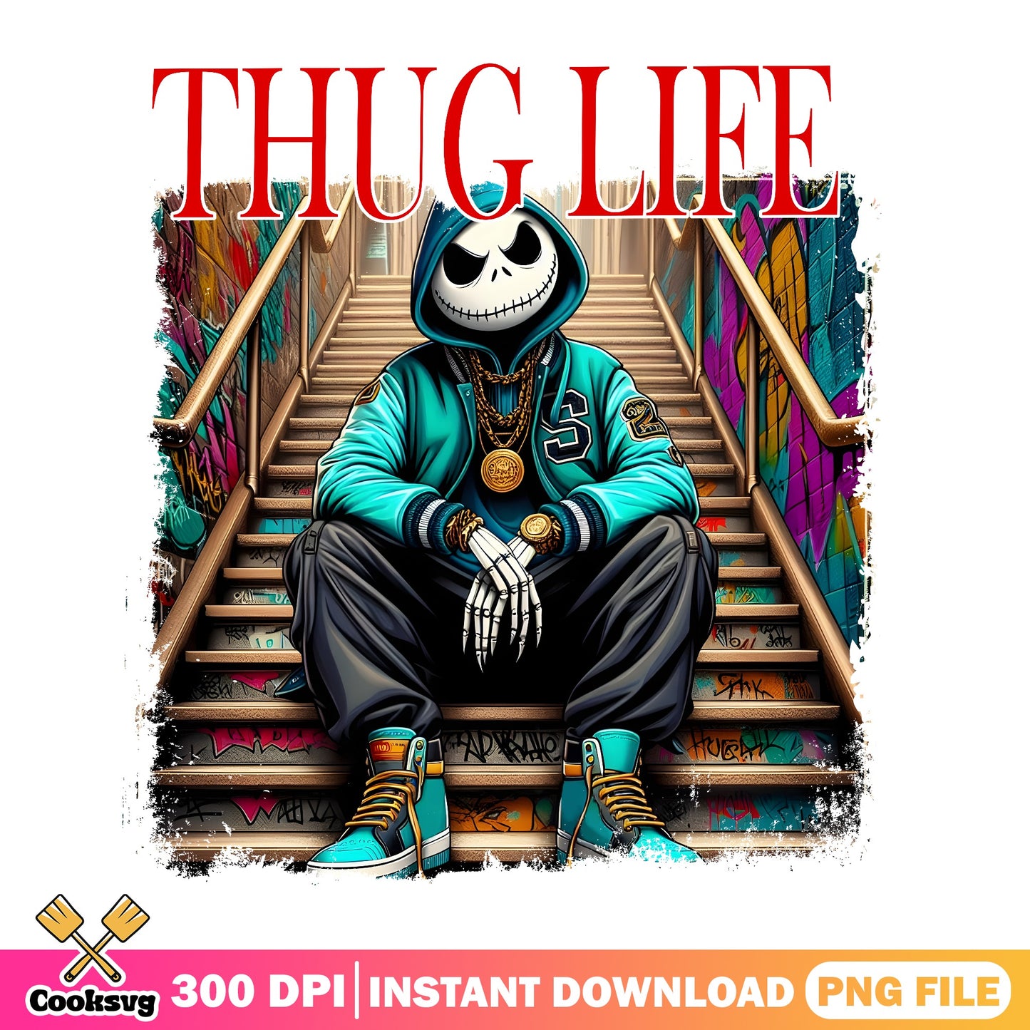 Jack Skellington Thug Life PNG, Halloween Gangster PNG, Nightmare PNG