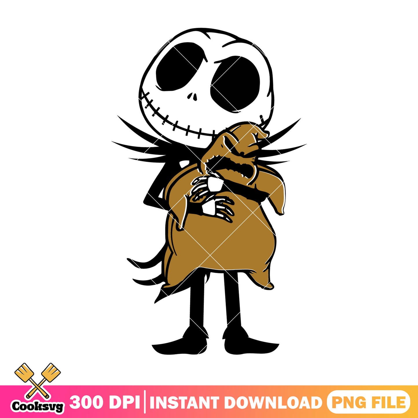 Jack hugs oogie boogie png, halloween day png, oogie boogie art png