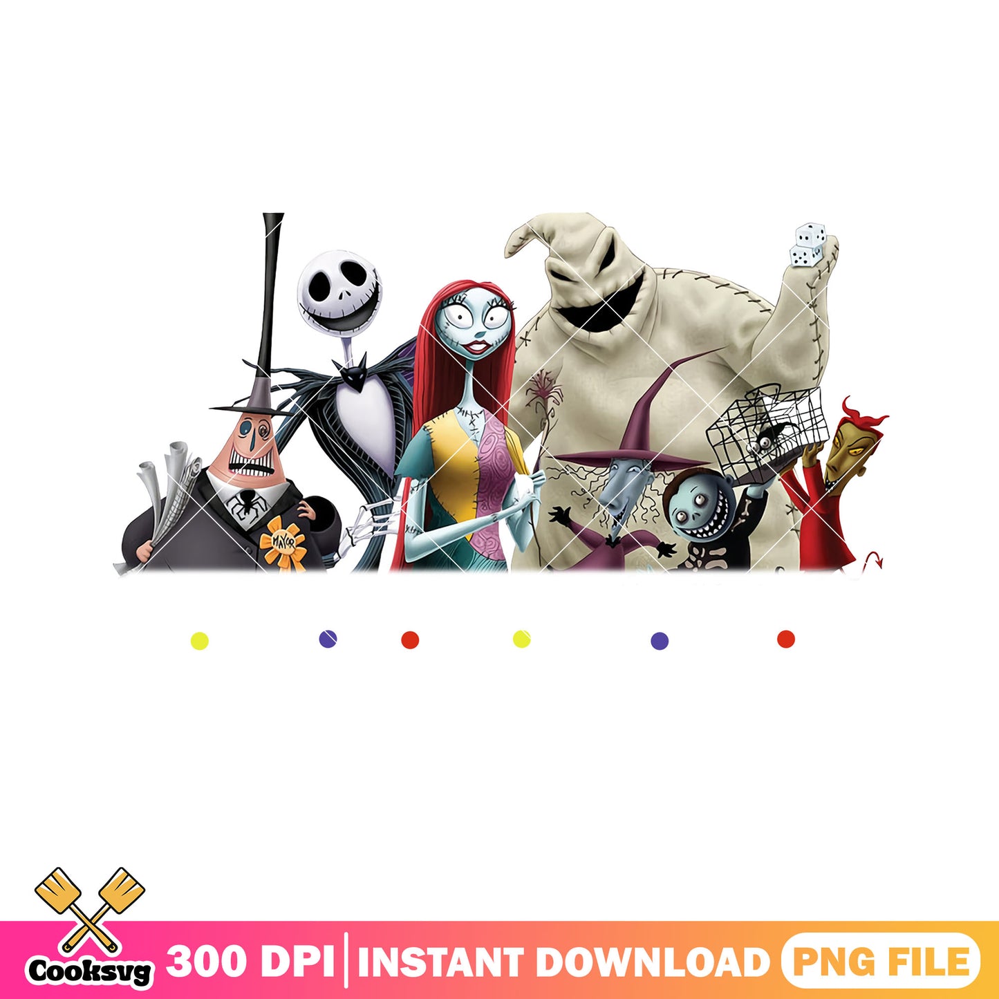 Jack skellington and horror friends design png, nightmare before christmas png