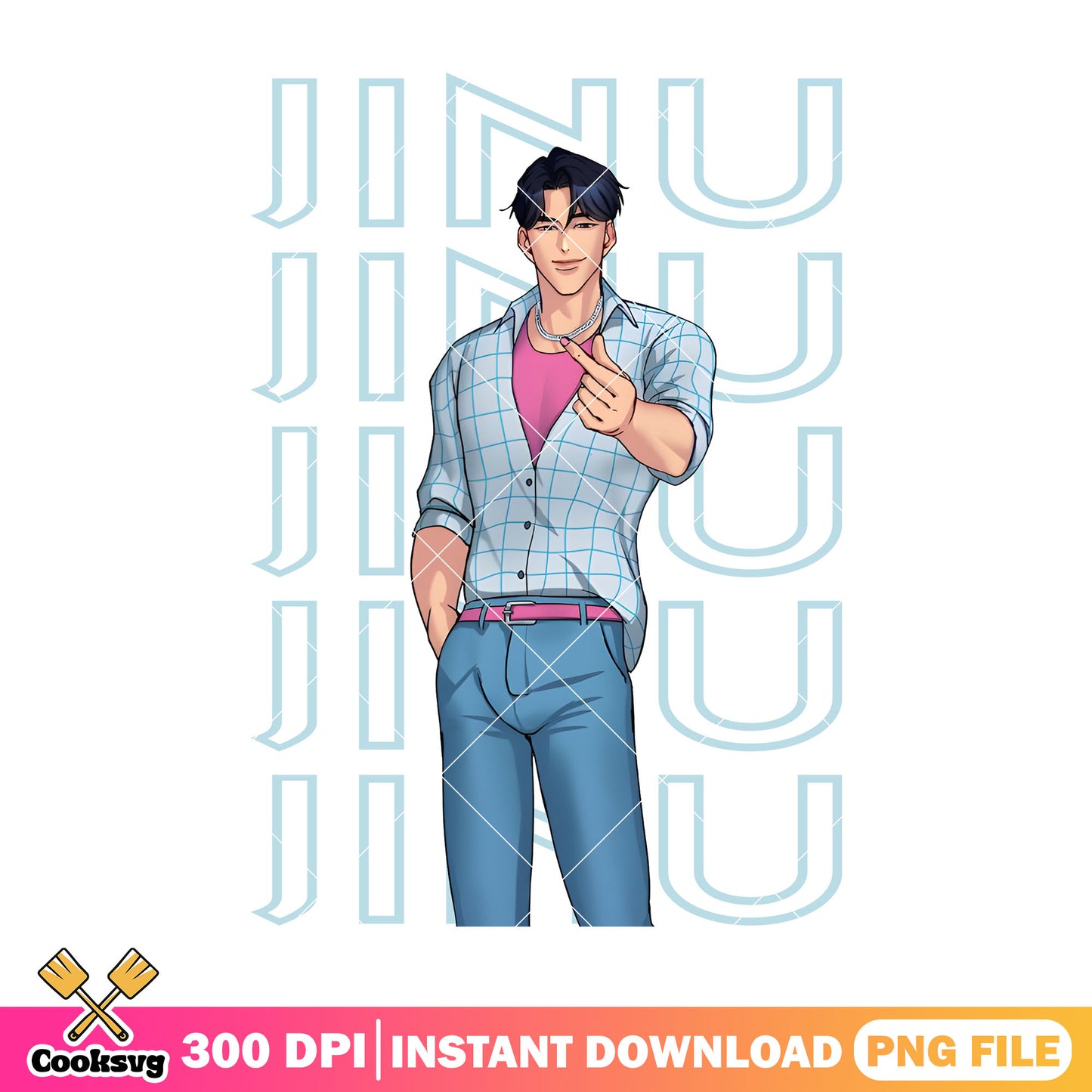 Jinu sexy heart sign png, jinu saja png, kpop demon hunters png