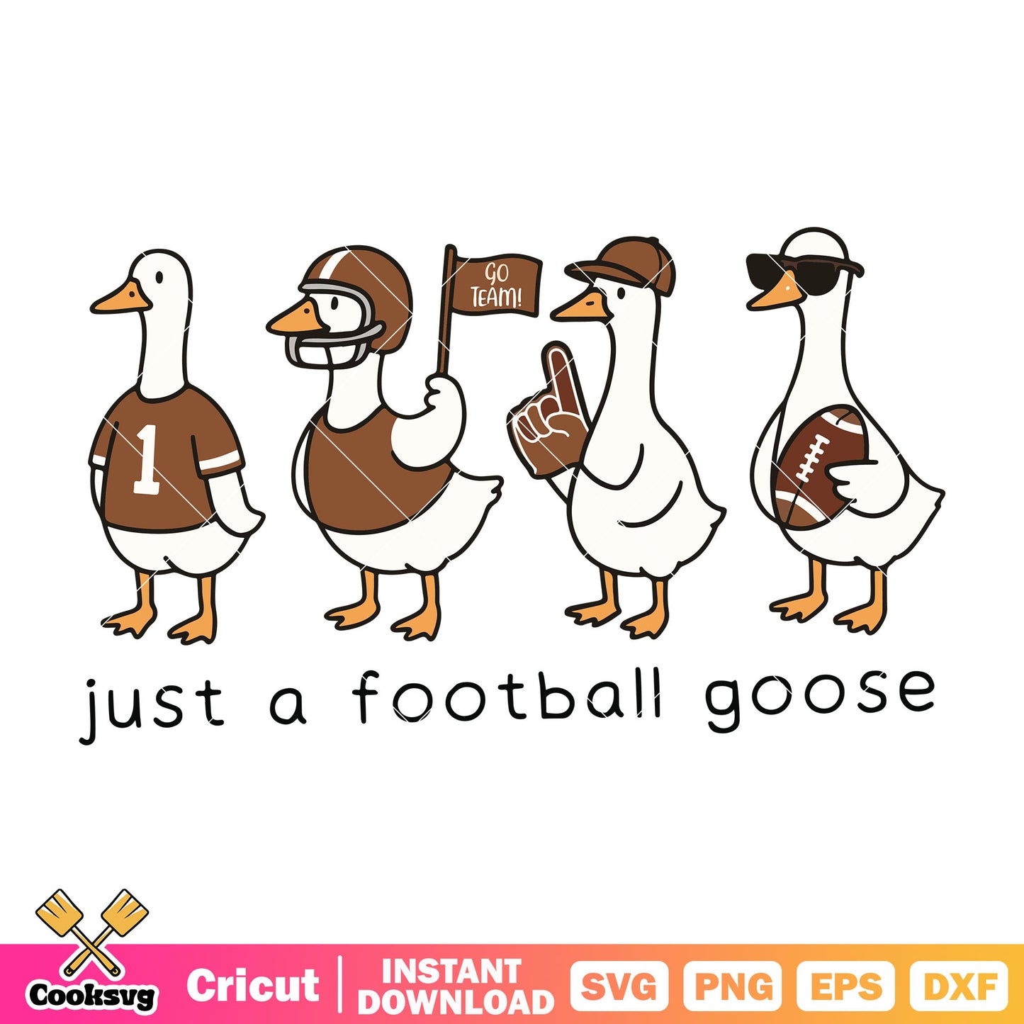 Just a football usa goose svg, silly goose svg, funny baseball svg