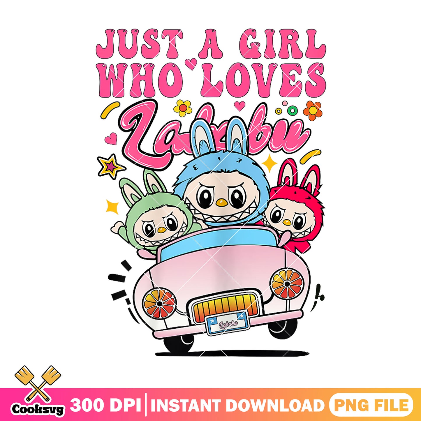 Just a girl who love pink labubu png, love labubu png, labubu car seat png