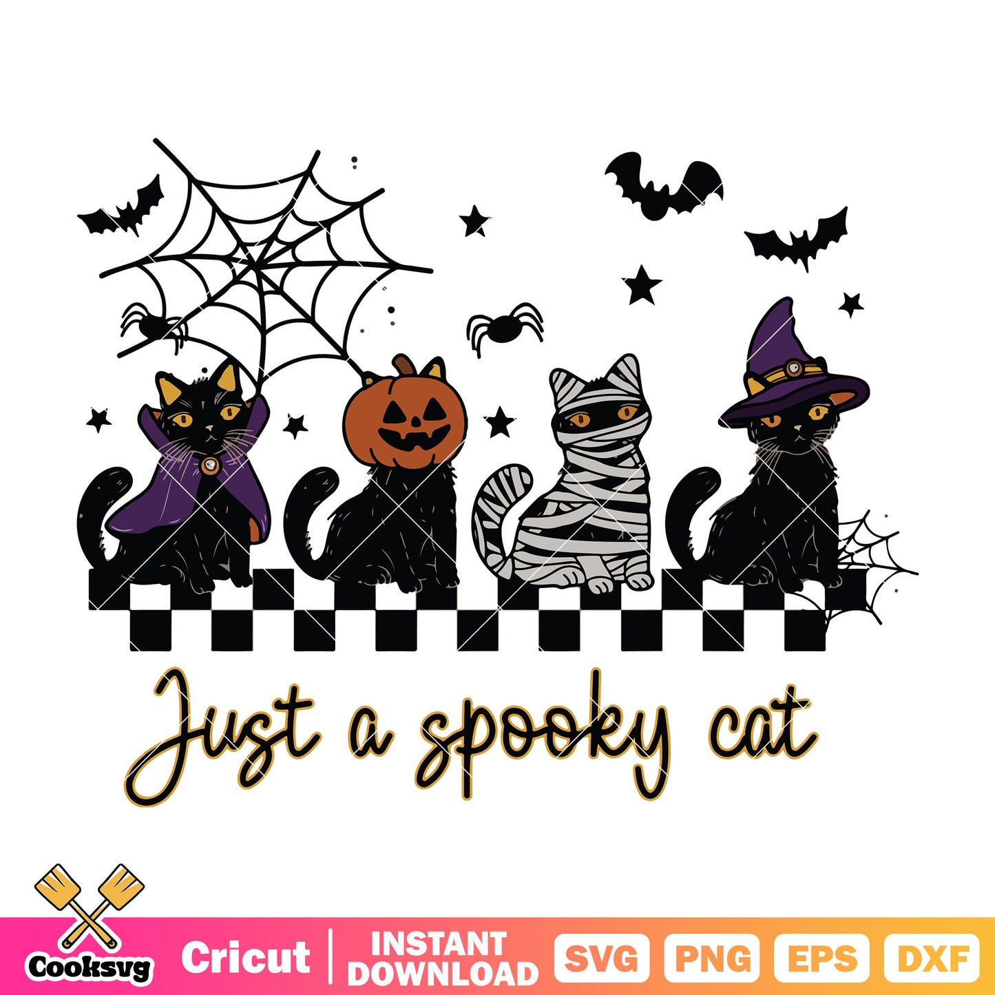 Just a spooky cat halloween svg, cat halloween svg, spooky cat svg