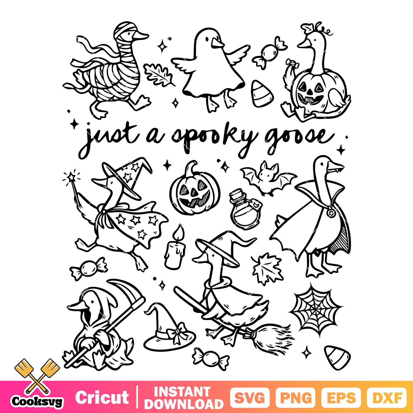 Just a spooky goose vibes svg, spooky goose svg, silly goose svg