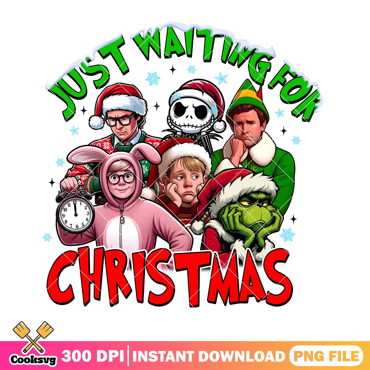 Just waiting for christmas png, christmas movie png, jack skelington png
