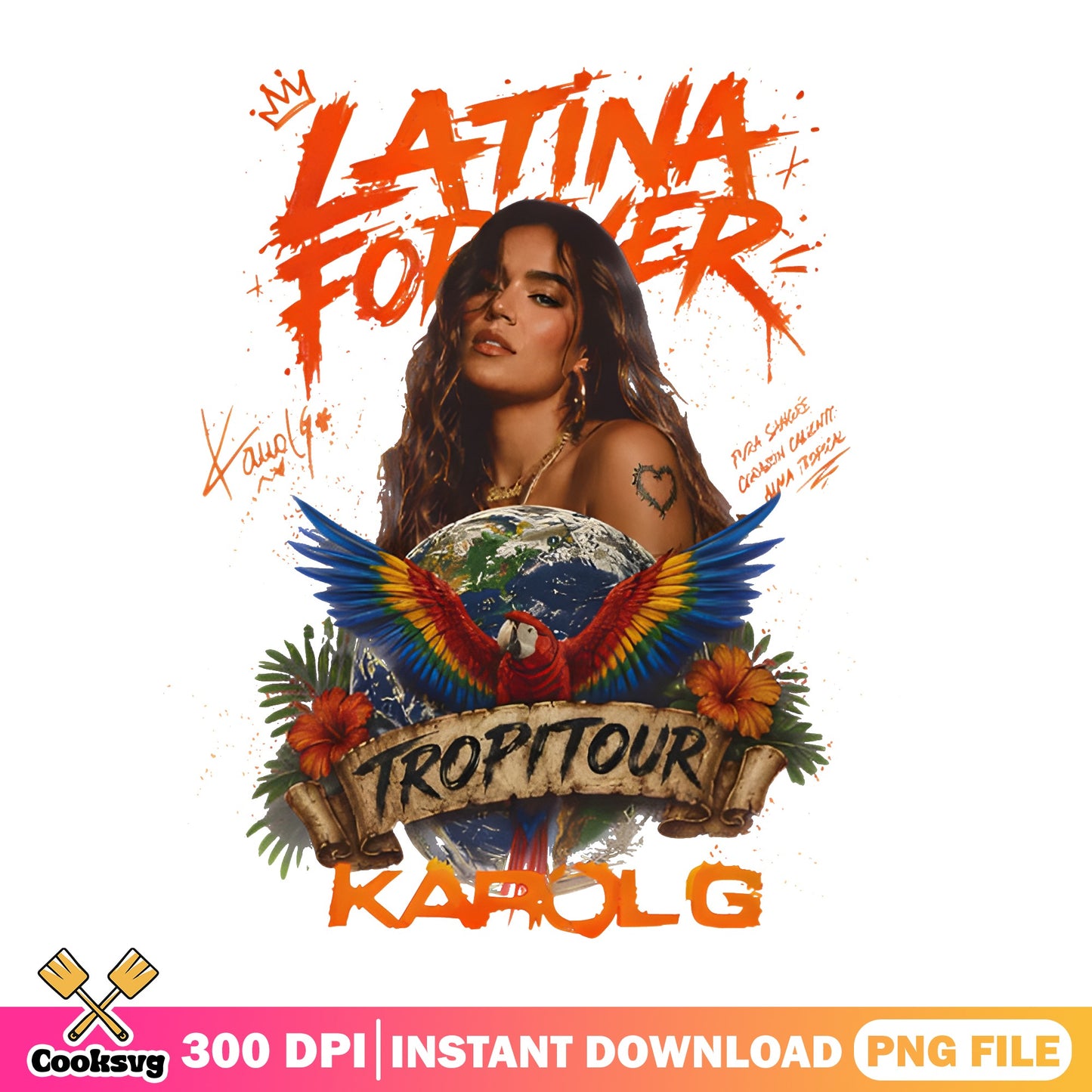 Karol G Tropitour Latina Forever PNG, Karol G PNG, Music Tour PNG