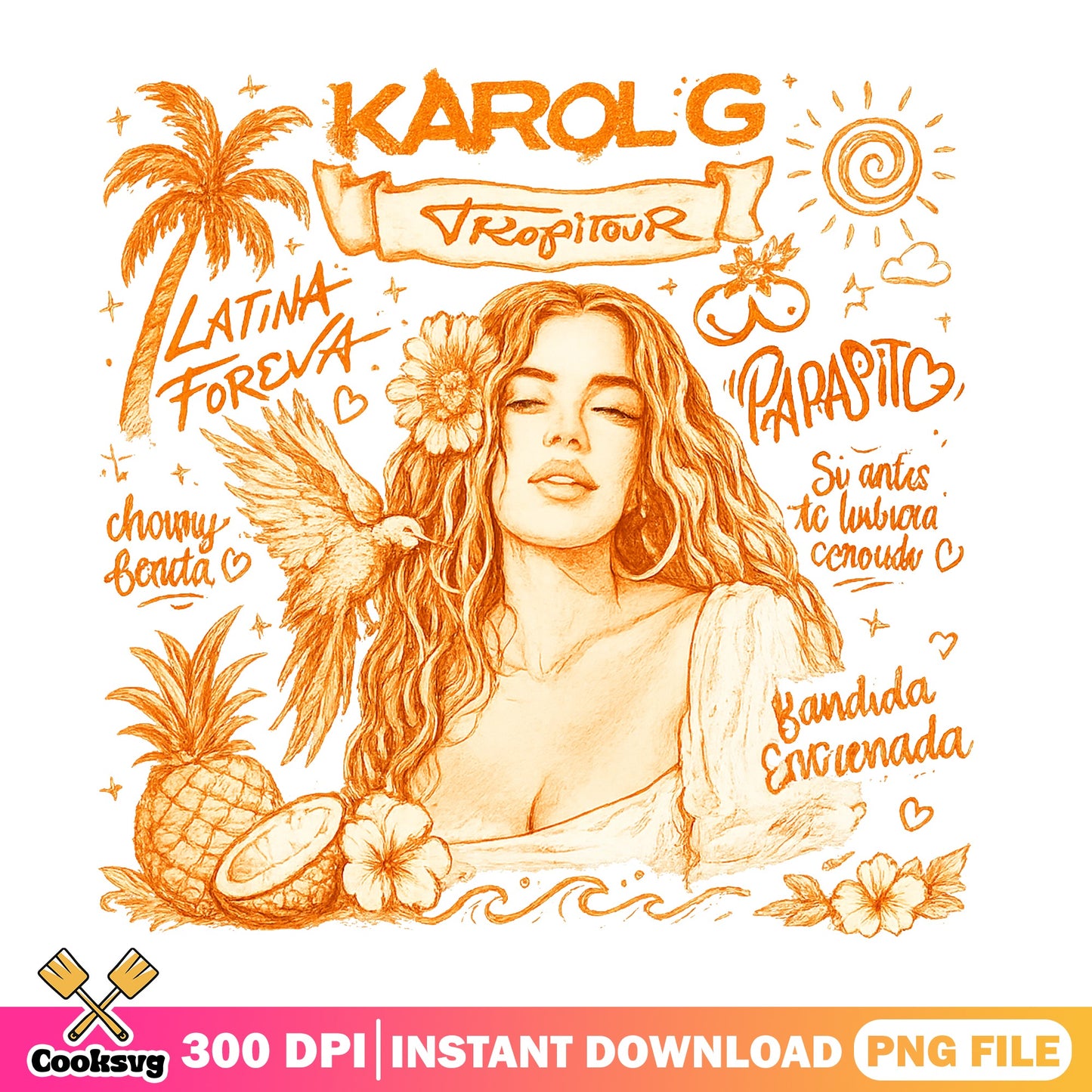 Karol G Tropitour PNG, Latina Foreva PNG, Music Fan PNG
