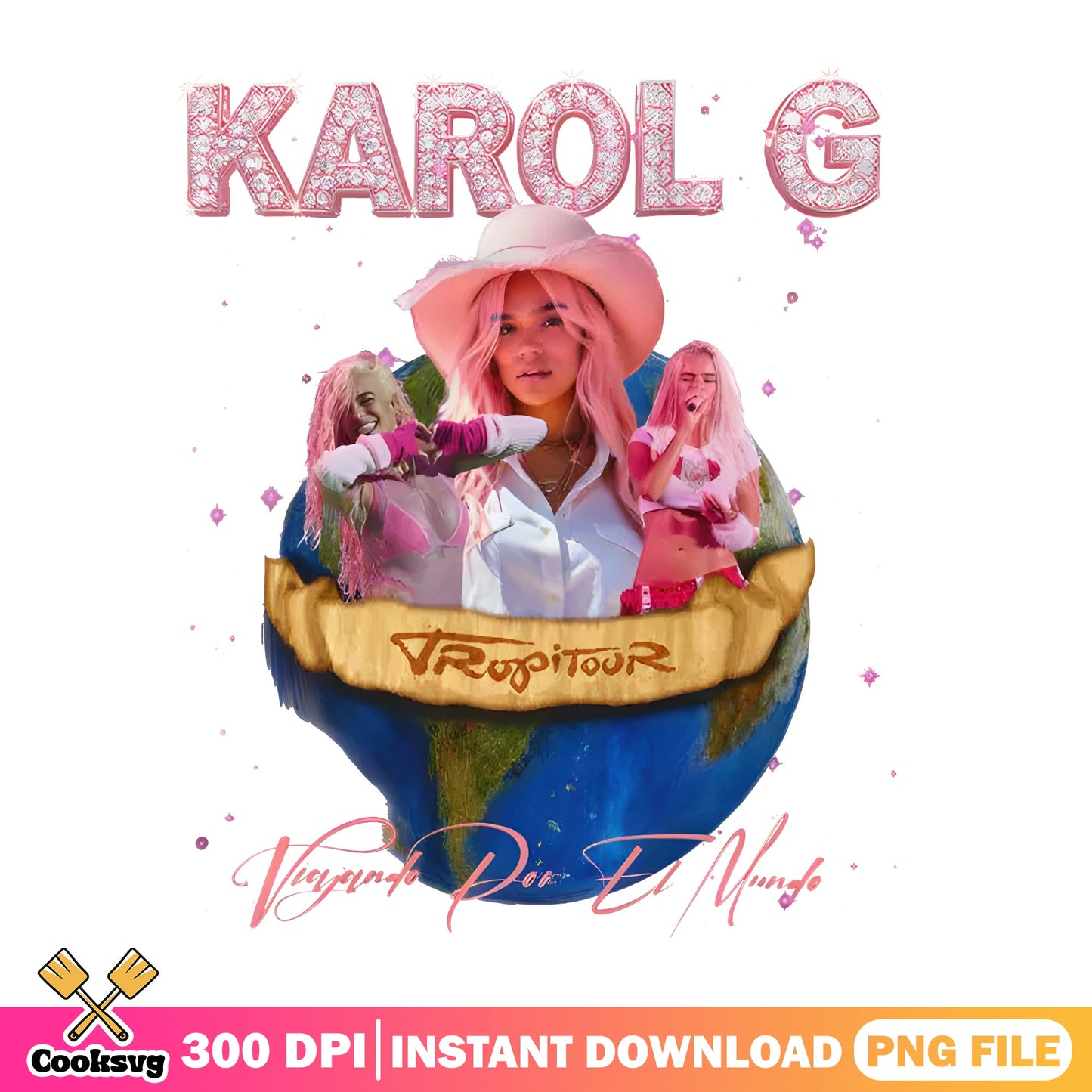 Karol G Tropitour PNG, Viajando Por El Mundo PNG, Singer Fan Art PNG