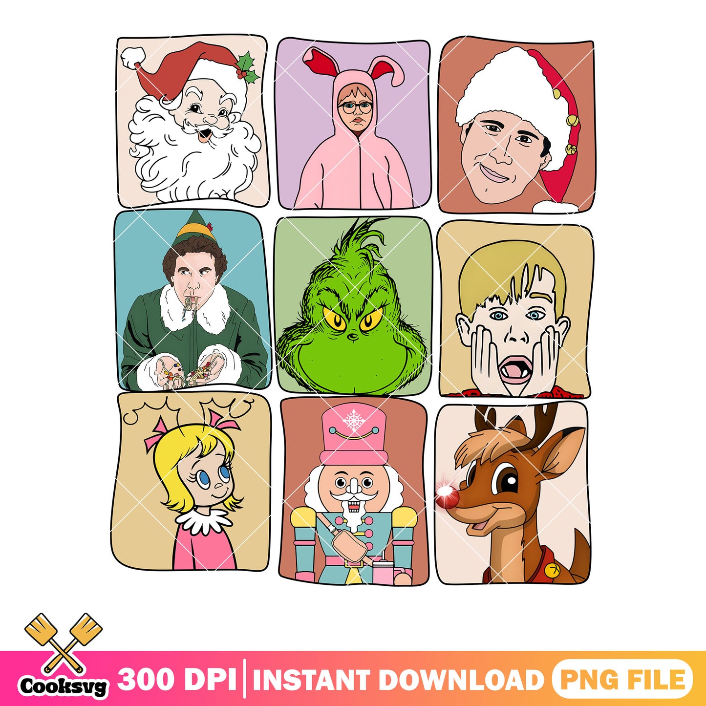 Kevin christmas and friends png, nutcracker png, cindy lou who png