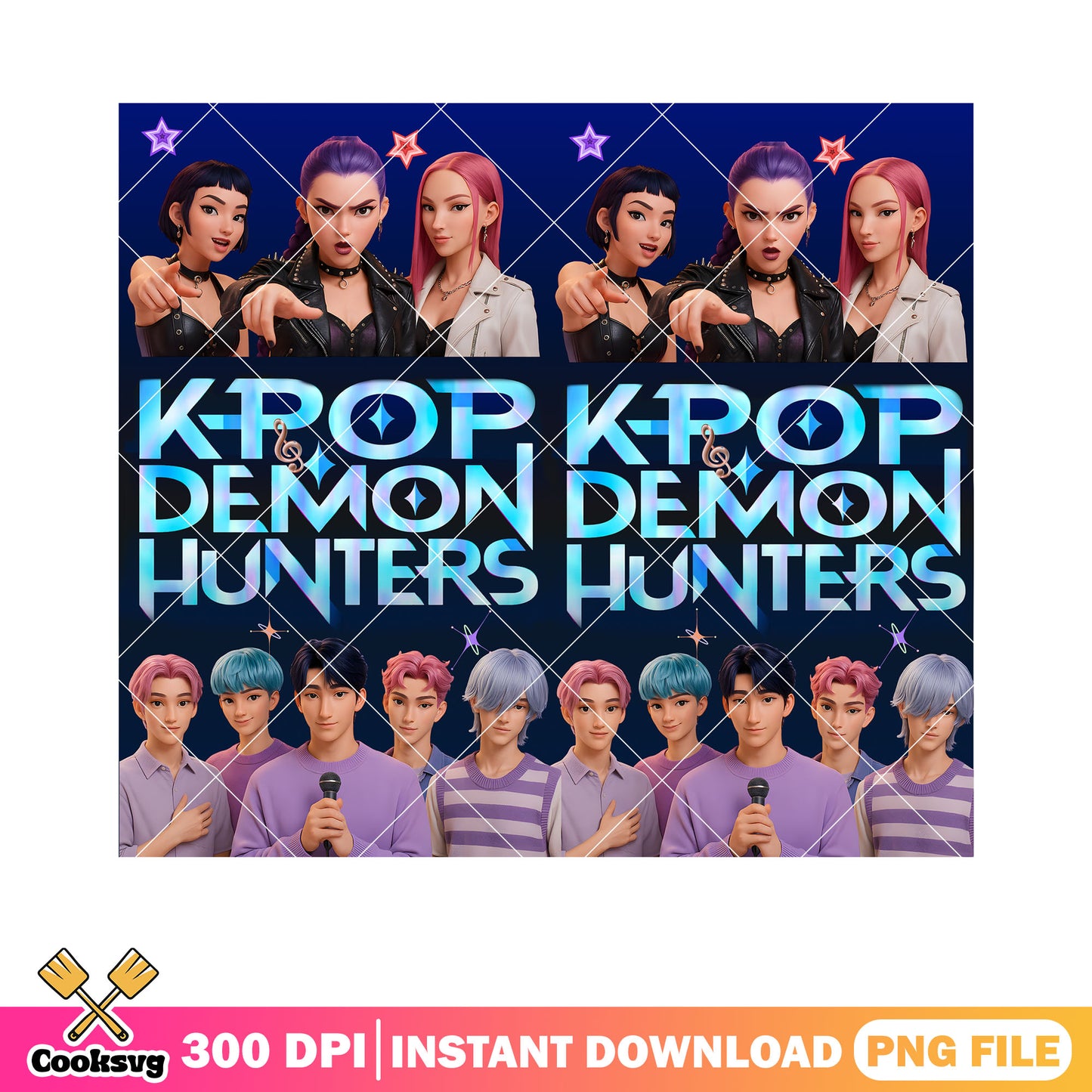 Kpop demon hunters 3d logo png, 3d demon hunter png, 3d kpop png