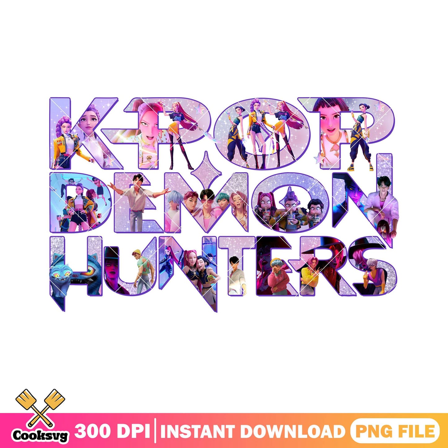 Kpop demon hunters vibrant cover png, kpop hunters png, netflix hunters png
