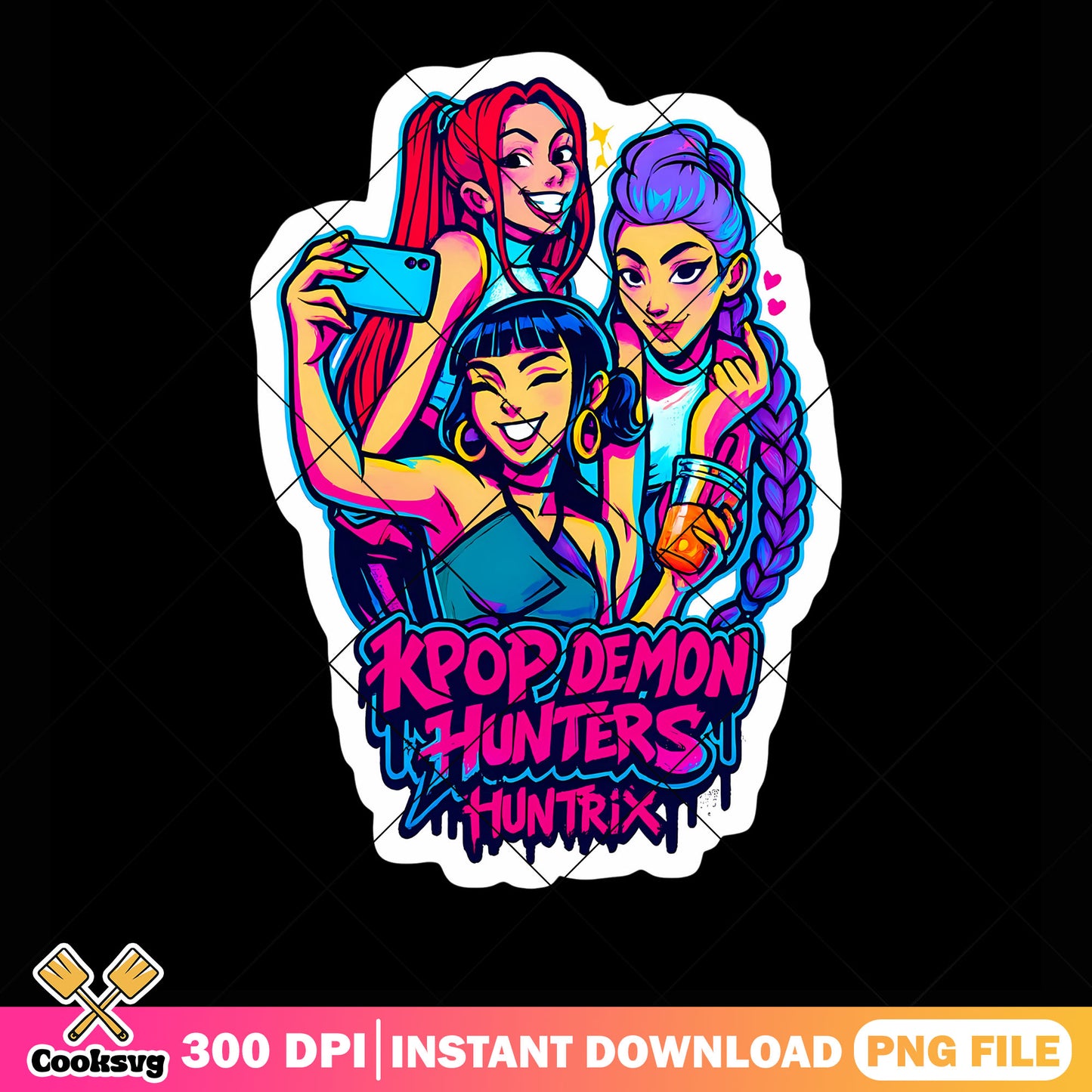 Kpop hunters huntrix png, kpop demon hunters png, huntrix movie png