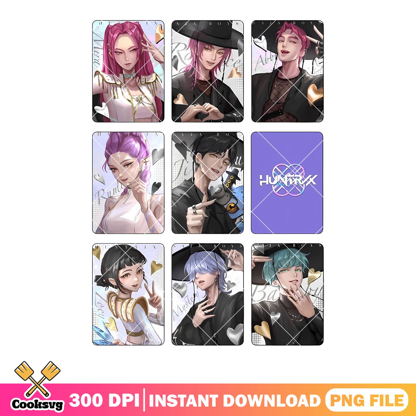 Kpop poster demon png, kpop demon hunter png, huntrix singers png