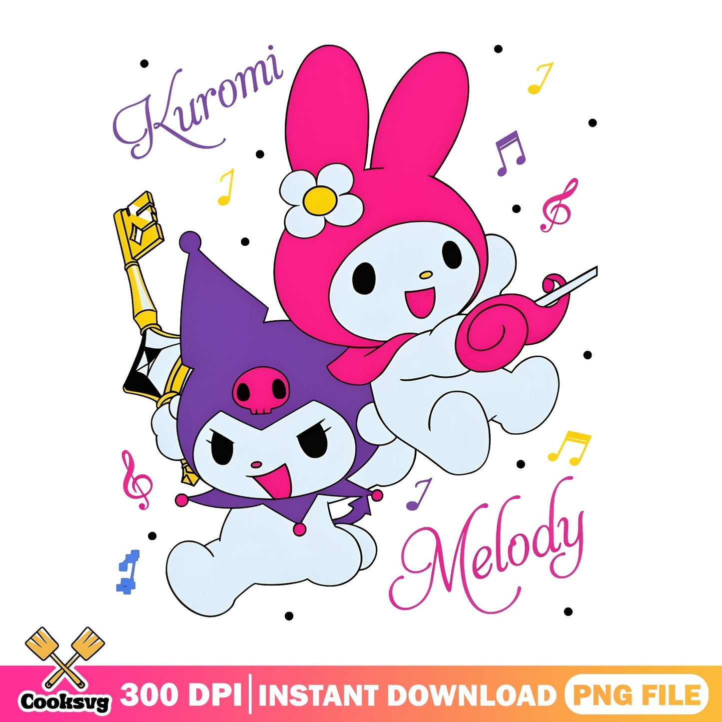 Kuromi And My Melody PNG, Sanrio Characters PNG, Cute PNG