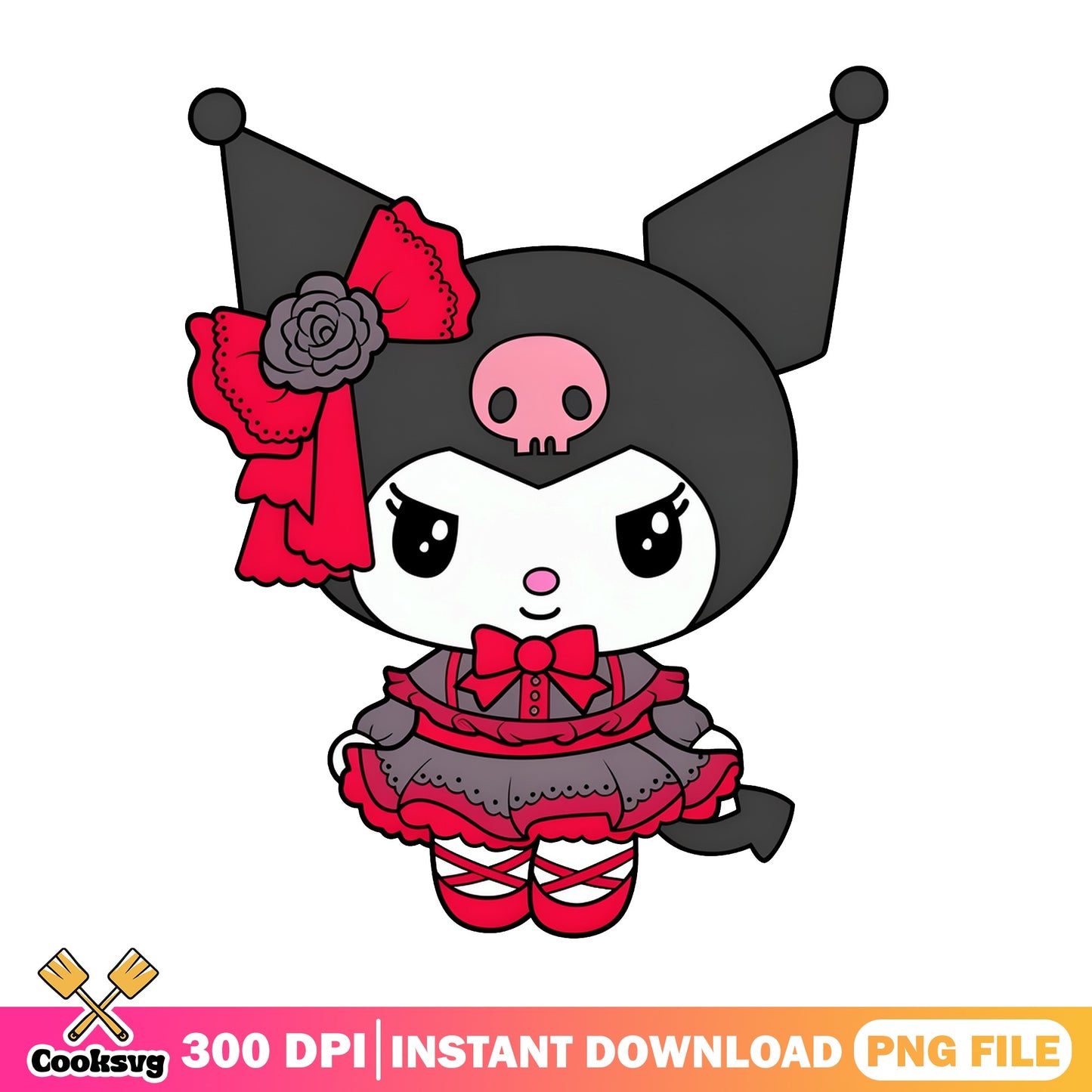Kuromi Gothic Lolita PNG, Sanrio Kuromi PNG, Kawaii PNG