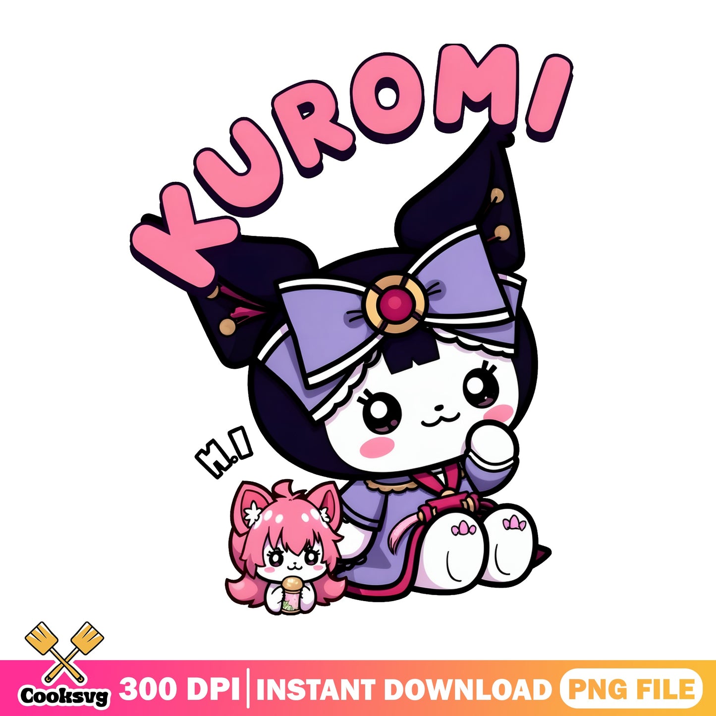 Kuromi Sanrio Cute Character PNG, Kawaii PNG, Sanrio PNG