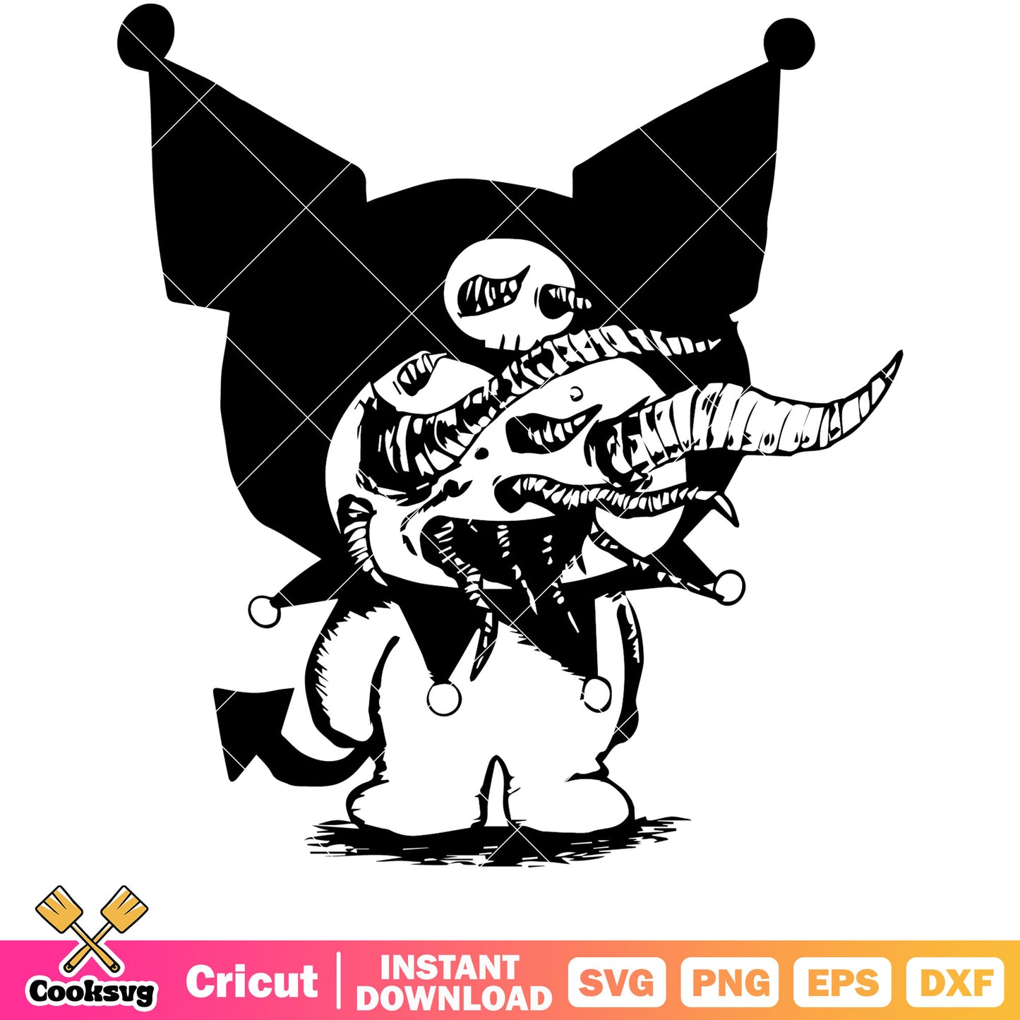 Kuromi horror halloween svg, halloween kuromi svg, kuromi svg