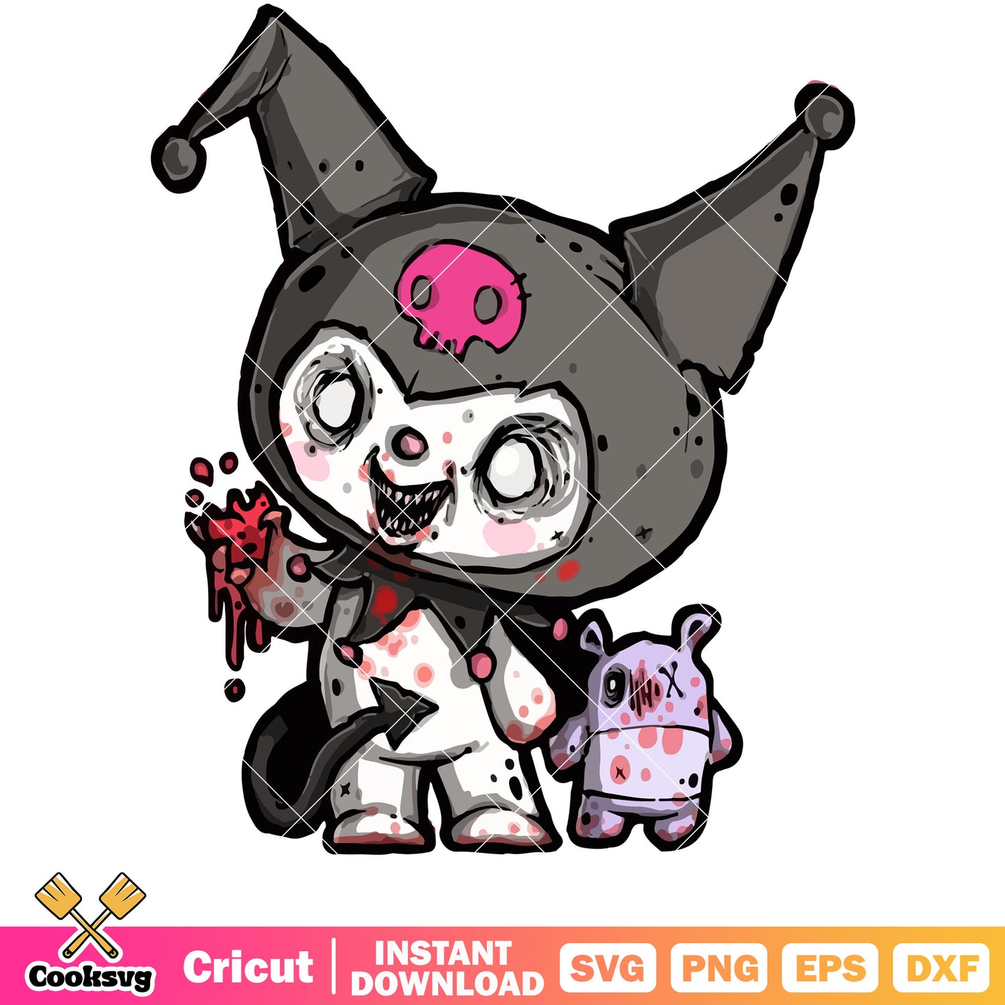 Kuromi horror svg, kuromi svg, sanrio kuromi halloween svg