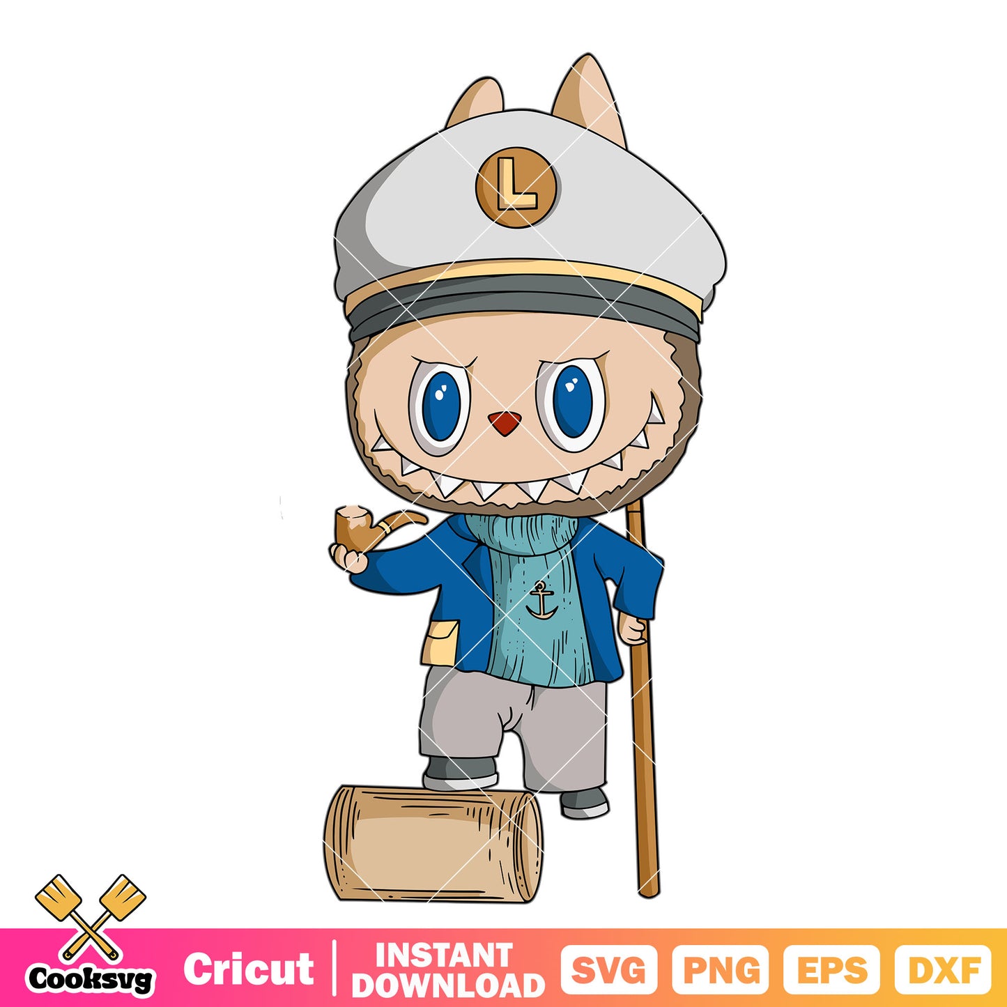 Labubu Sea Captain Svg, labubu sea salt svg, labubu dolls svg