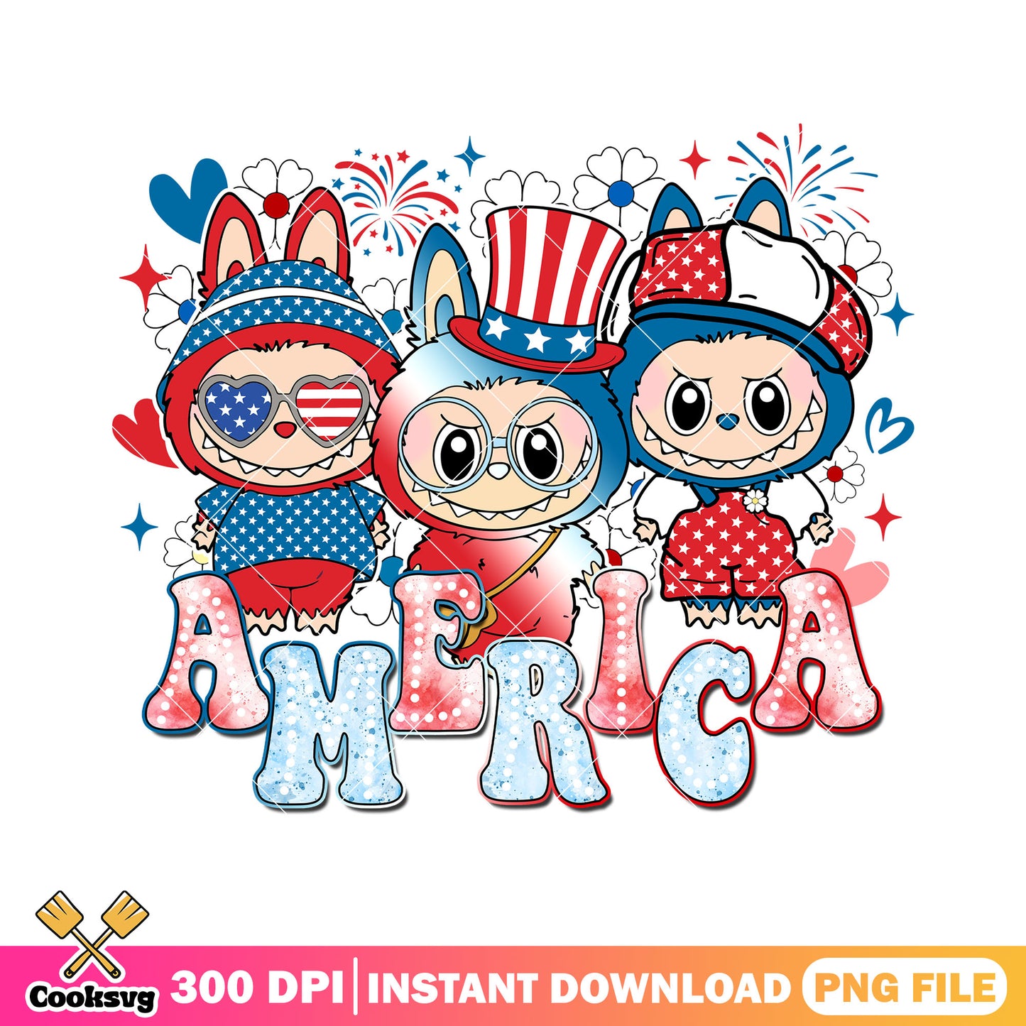 Labubu america png, friends labubu png, cute labubu png
