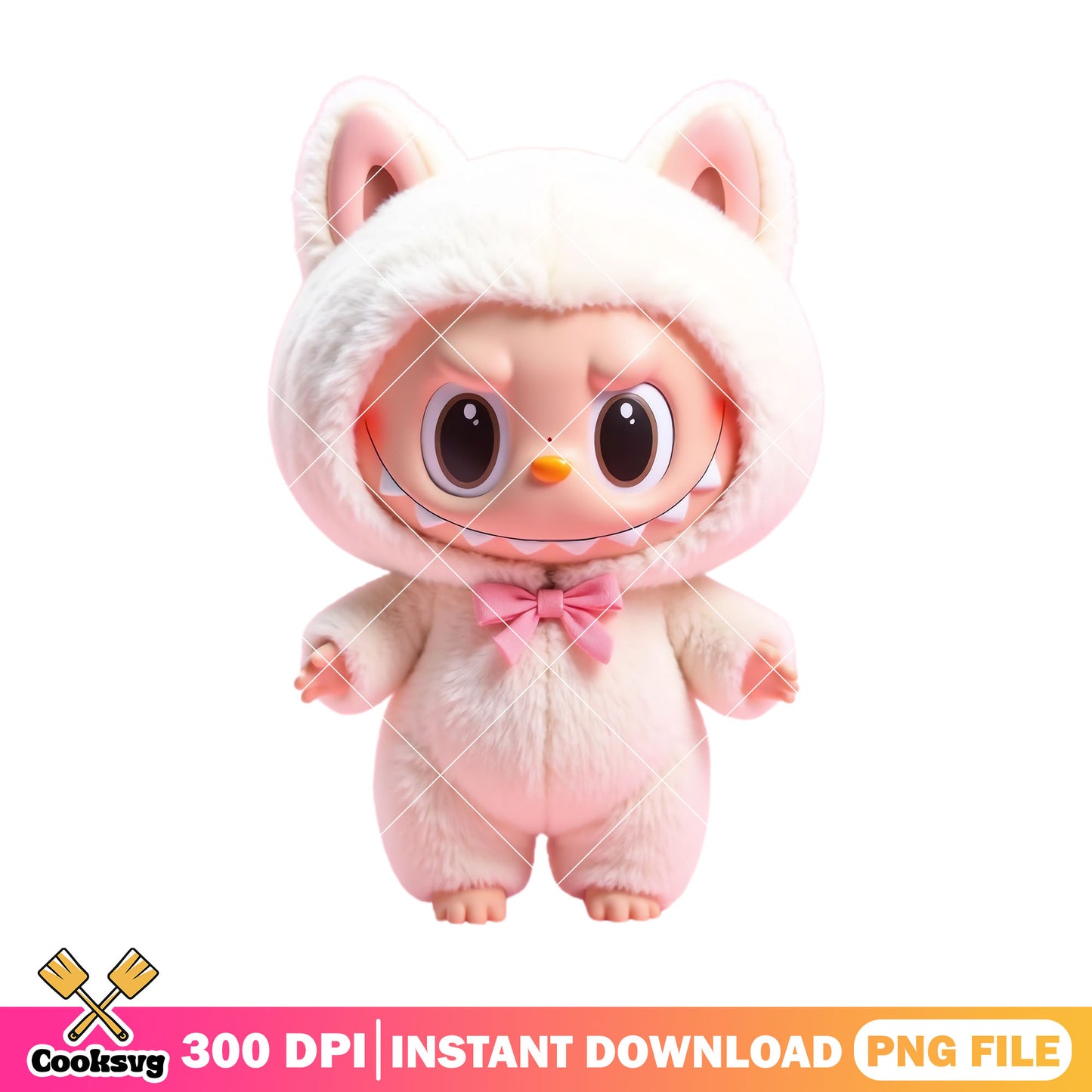 Labubu baby monster doll png, labubu white png, labubu doll png