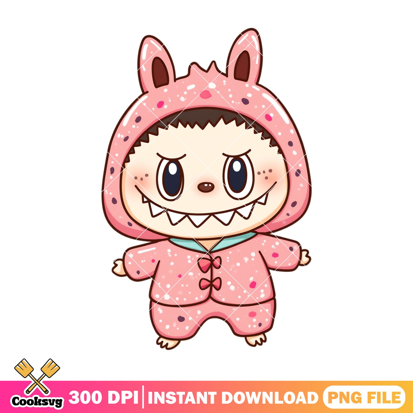 Labubu baby monster png, labubu standing png, labubu brown png