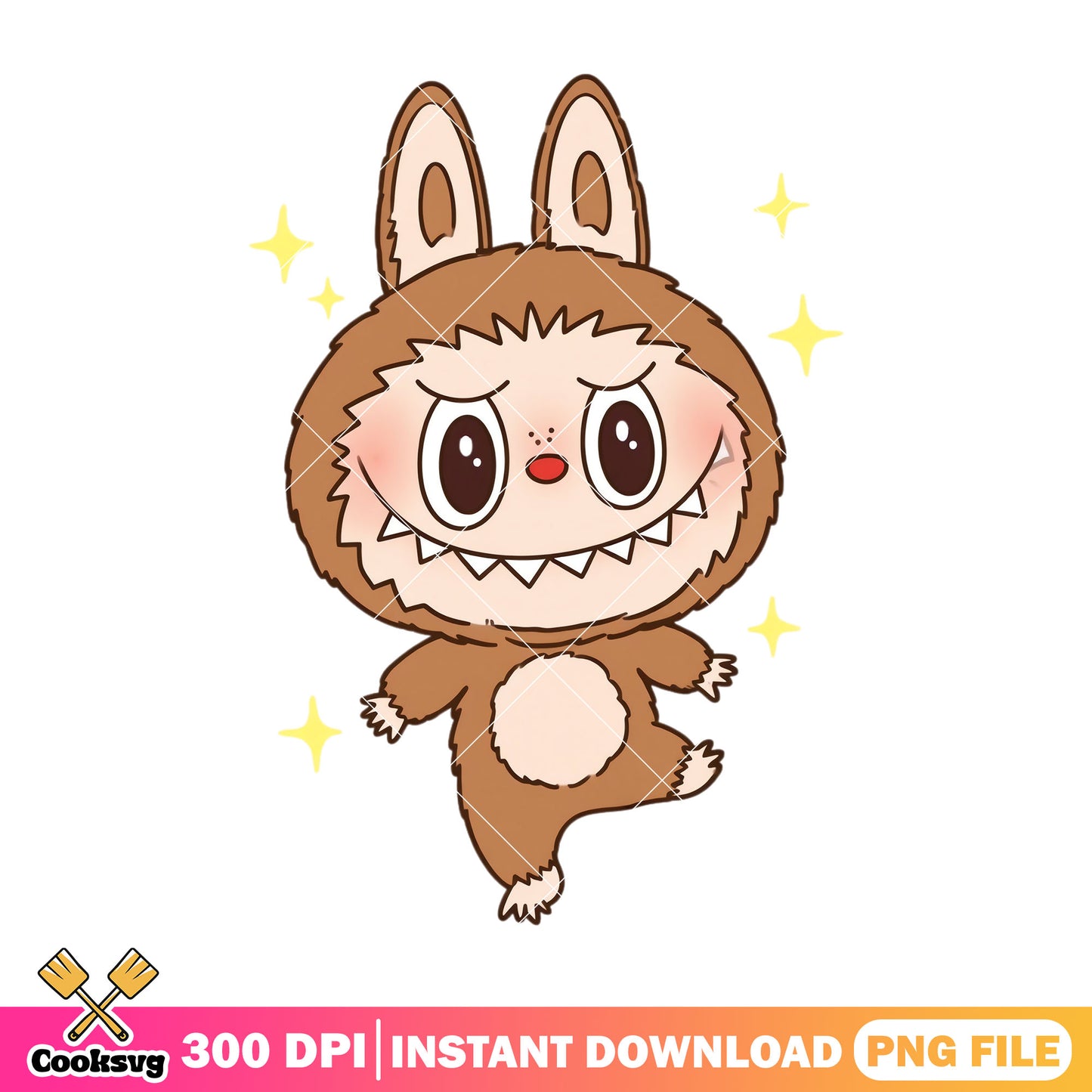 Labubu brown monster png, labubu hehe png, labubu cute png