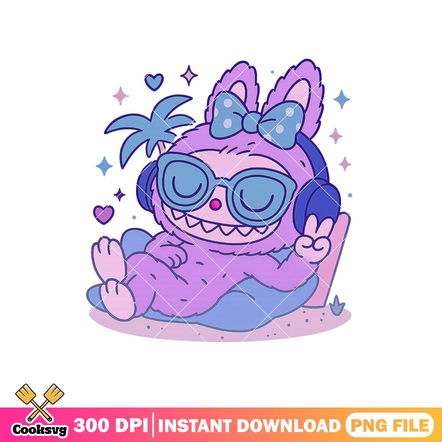 Labubu chill vibes png, popmart labubu png, cute doll png