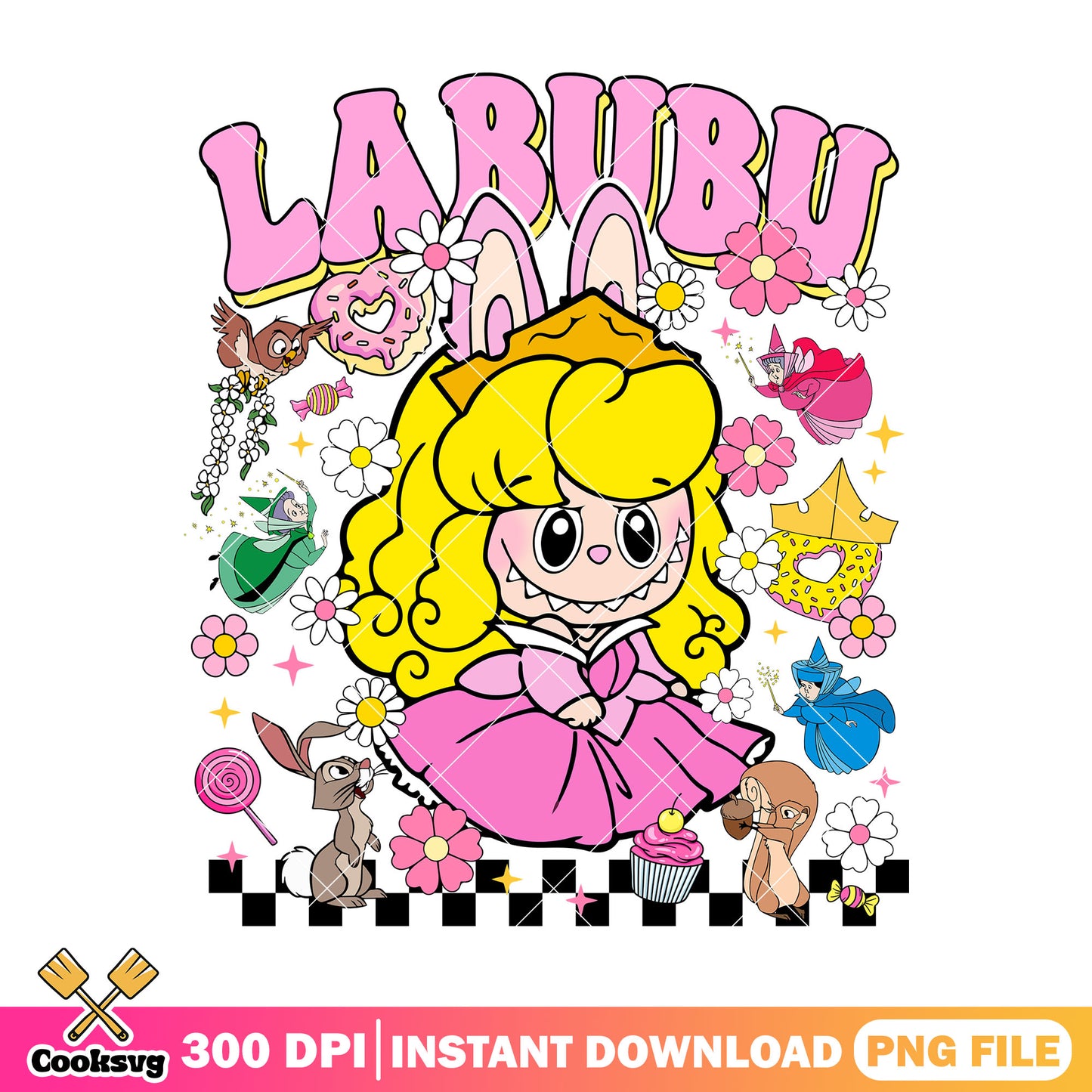 Labubu disney princess png, cute labubu png, labubu outfit png