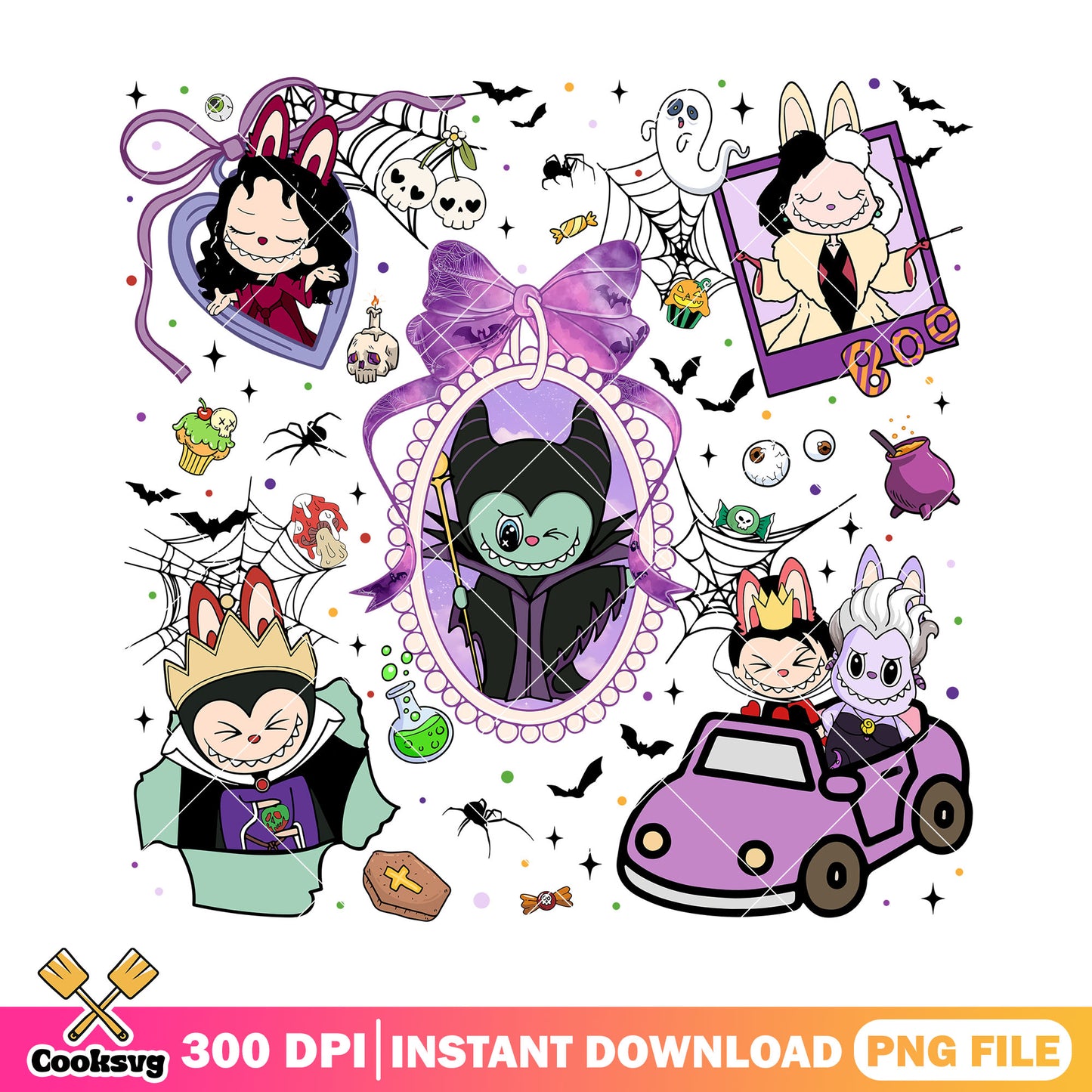 Labubu halloween villain png, labubu halloween png, disney villain png