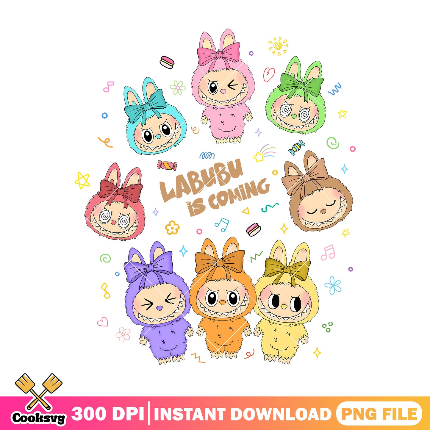 Labubu is coming png, labubu monsters png, labubu hehe png