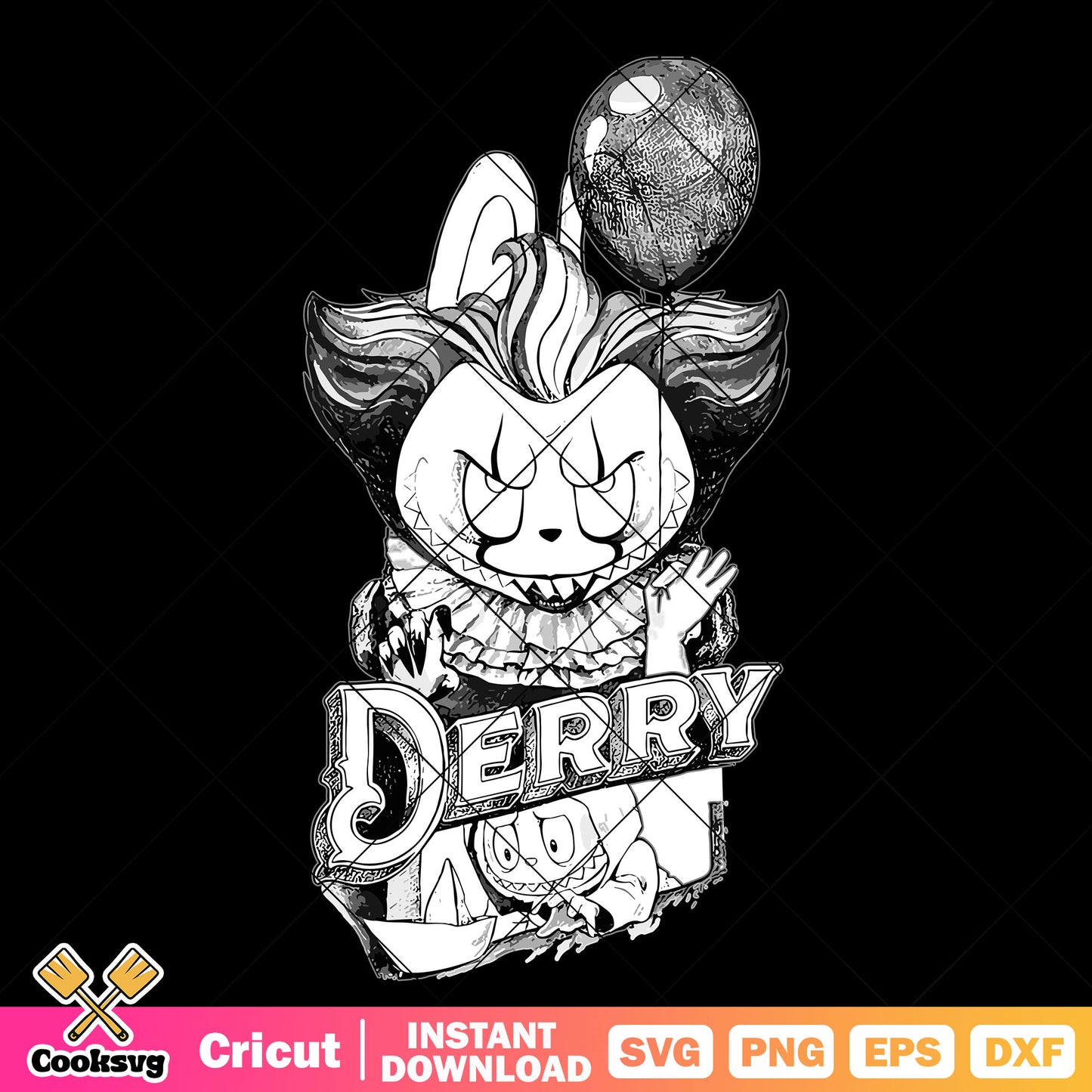 Labubu pennywise svg, labubu costume svg, labubu pennywise svg