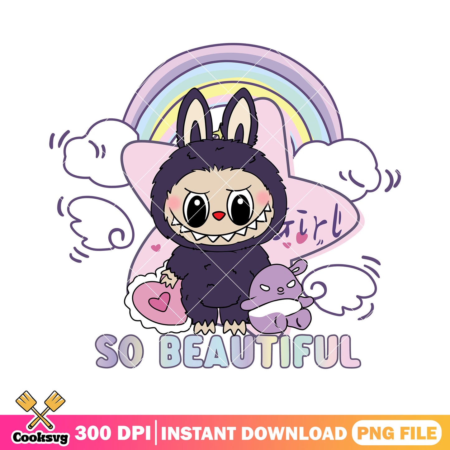 Labubu so beautiful png, labubu standing png, hehe labubu png