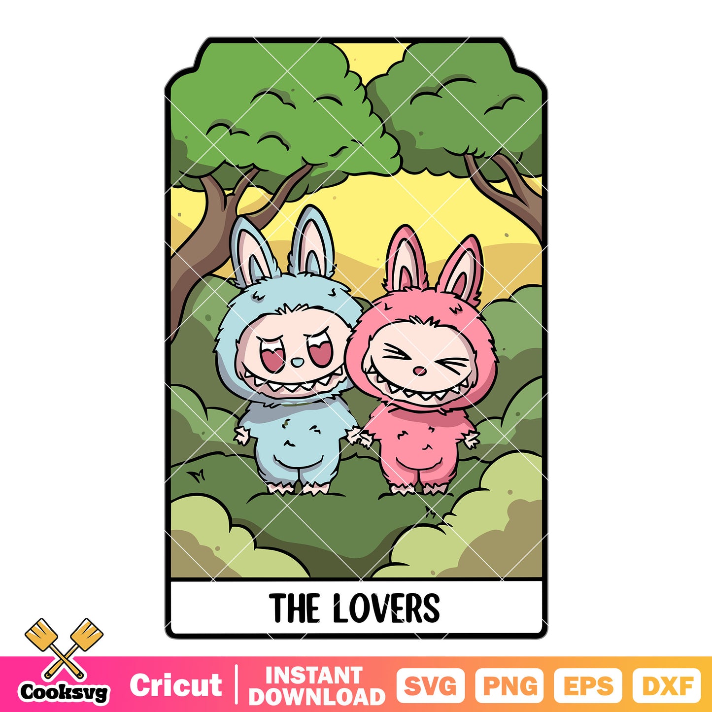 Labubu the lover svg, labubu keychain svg, labubu card svg