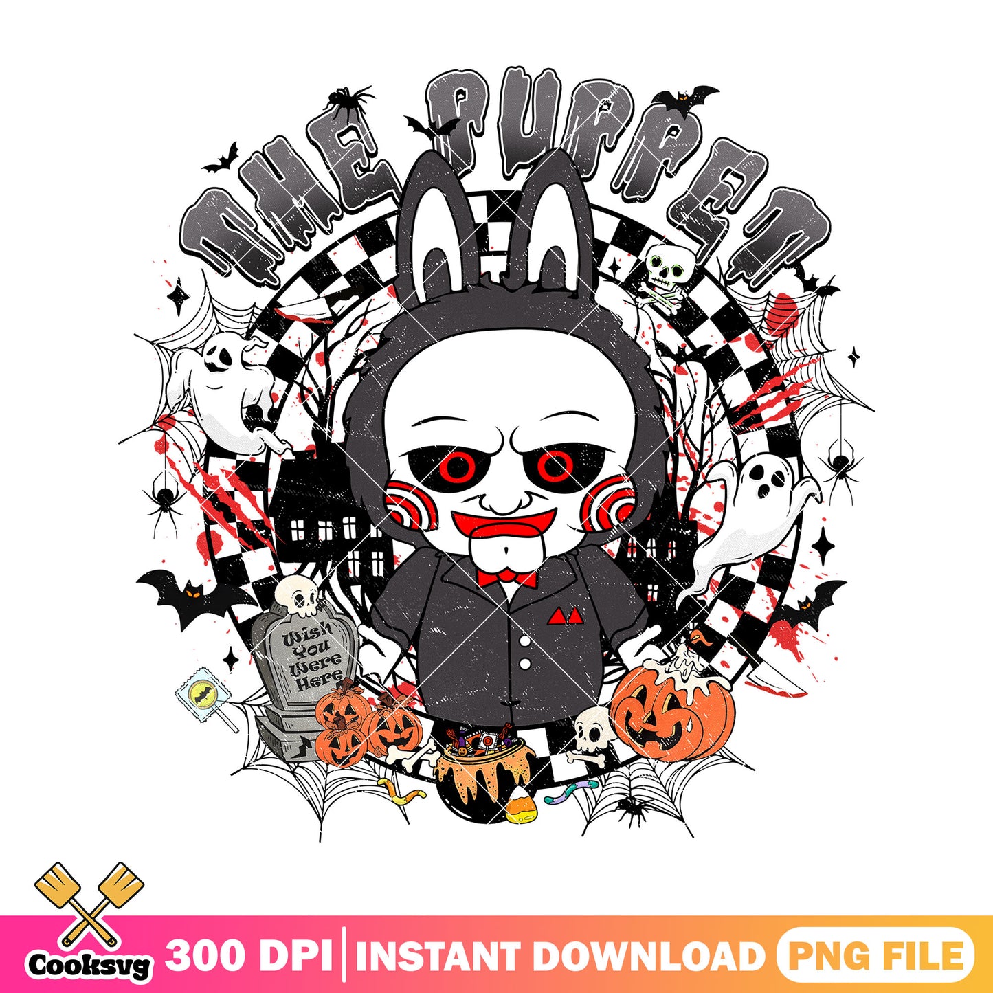 Labubu the puppet png, jigsaw movie png, labubu original png