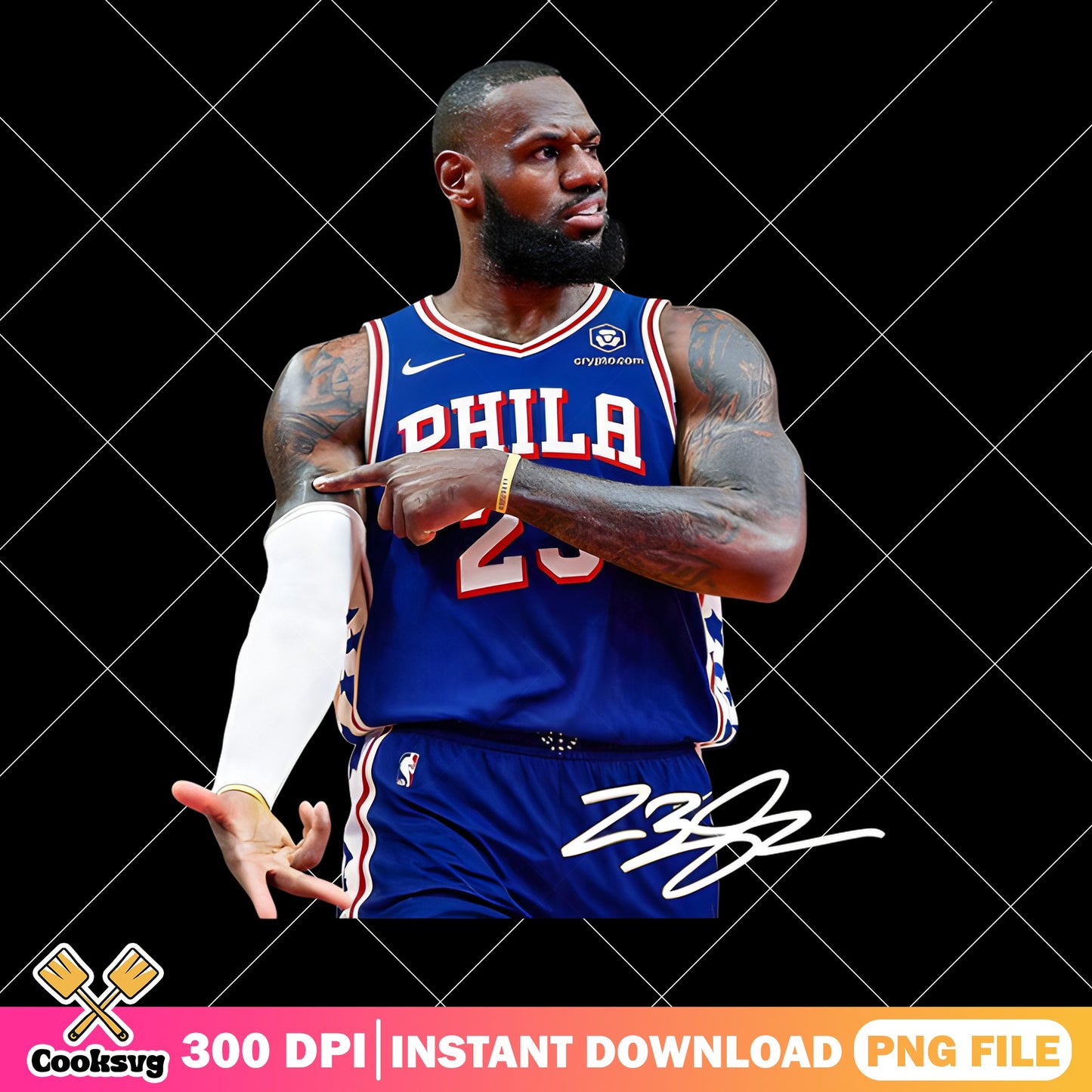 LeBron James PNG, Basketball Player Signature PNG, NBA PNG
