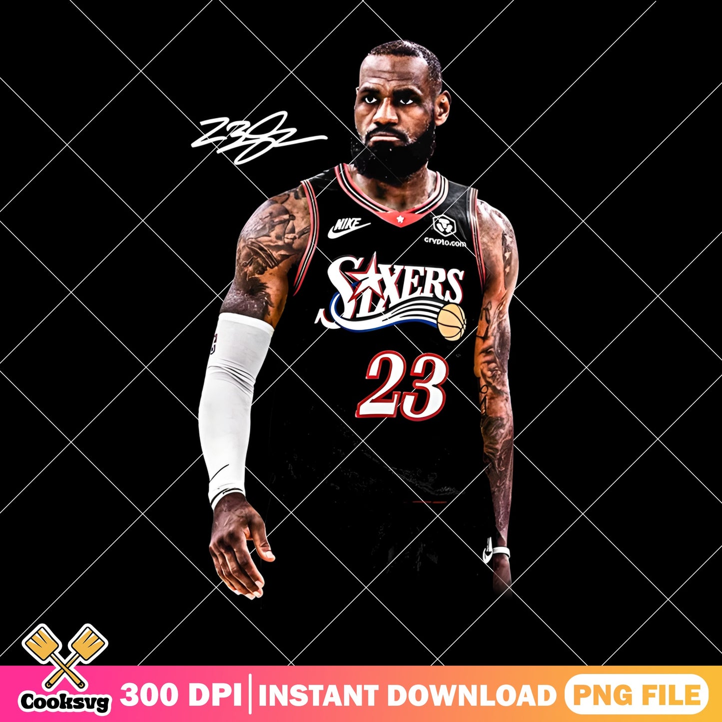LeBron James Sixers Number 23 PNG, Basketball Player PNG, NBA PNG